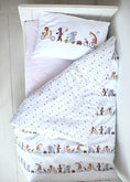 Завантажити зображення в переглядач галереї, "Весела компанія" комплект постільної білизни з органічного сатину з авторським принтом