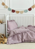 Завантажити зображення в переглядач галереї, "Попелястий фіолет" постільна білизна з вареної бавовни