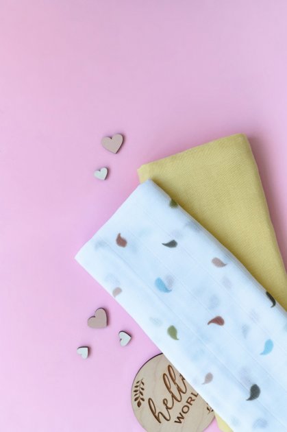 Пелюшка з органічного муслину "Ніжно жовта" 95х120, SALE -30%