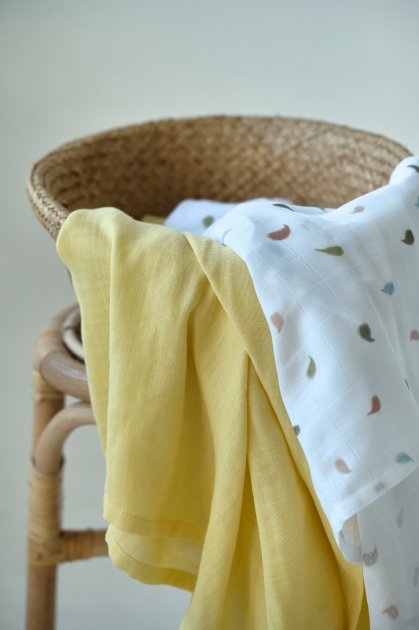 Пелюшка з органічного муслину "Ніжно жовта" 95х120, SALE -30%