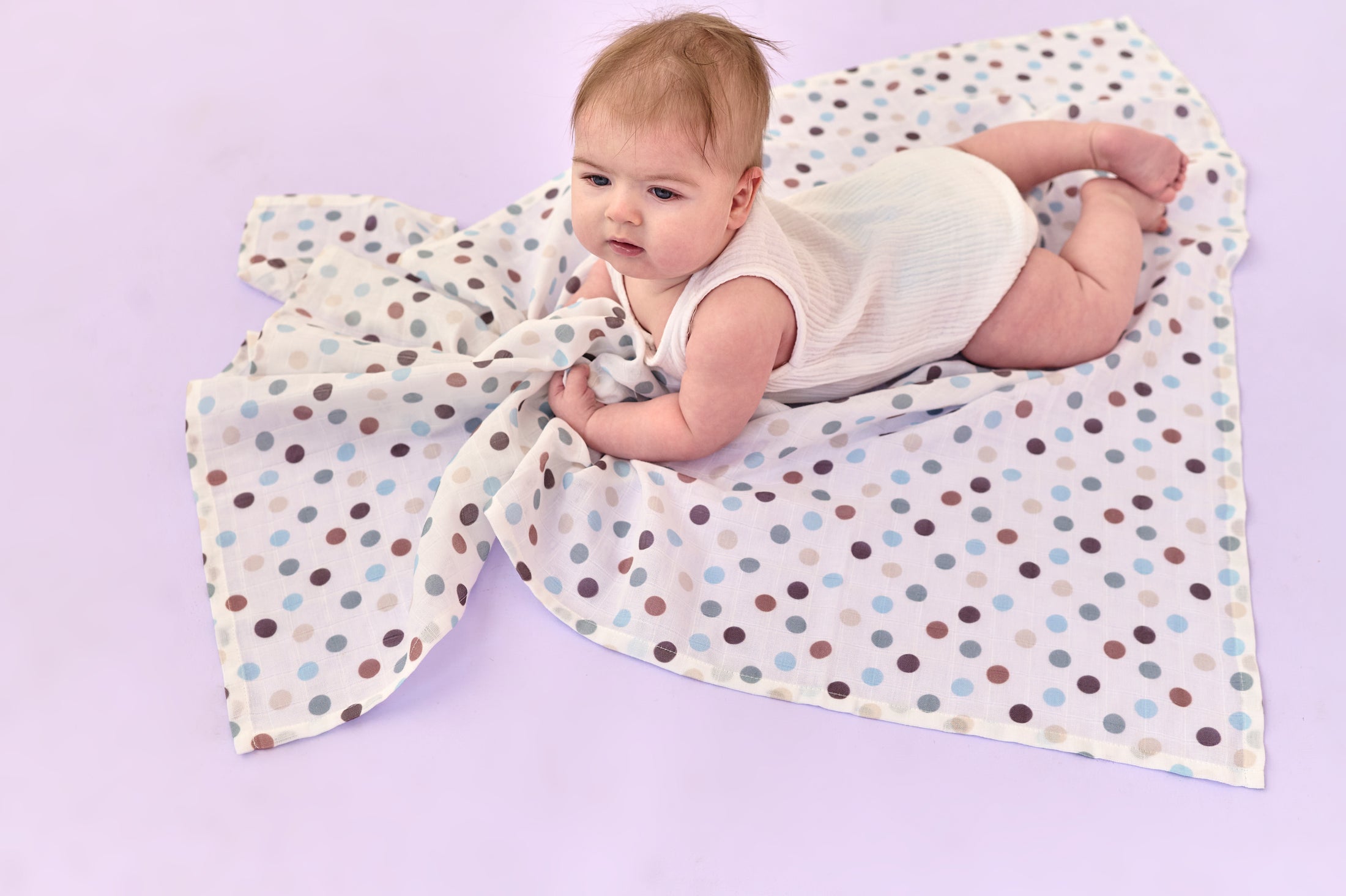 Муслінова пелюшка “Конфеті” — органічна тканина, 50% бавовна + 50% бамбук