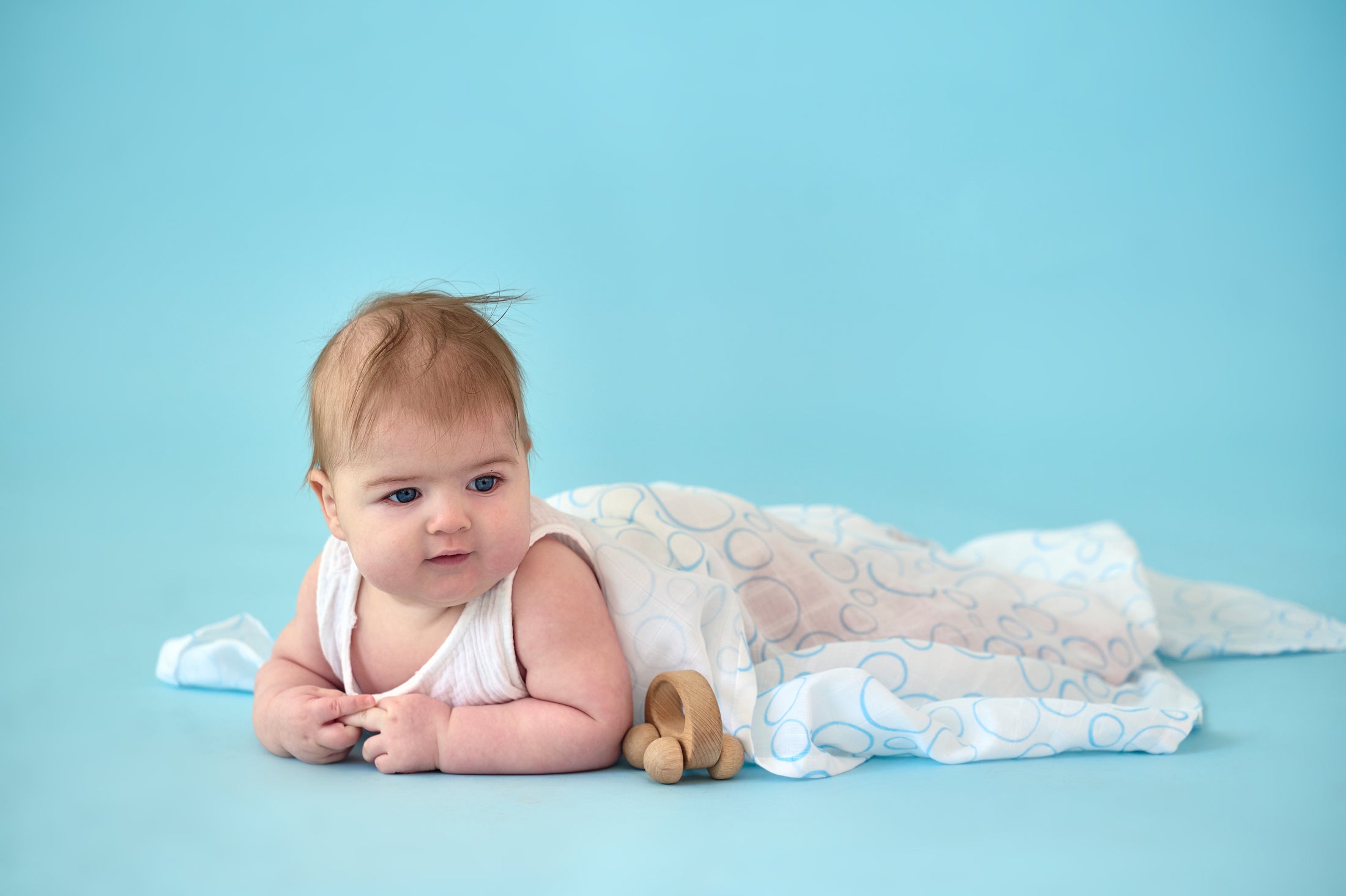 Набір муслінових пелюшок “Бульбашки” — органічна тканина, 50% бавовна + 50% бамбук