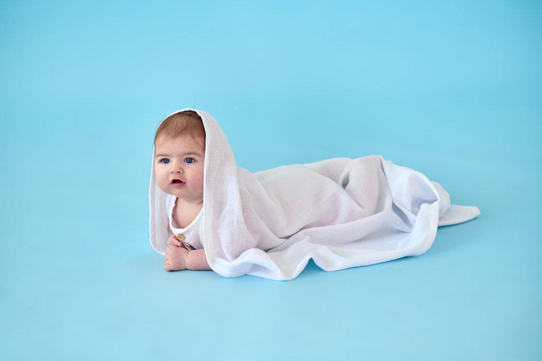 Пелюшка з органічного муслину "Ніжно білий" 95х120, SALE - 30%