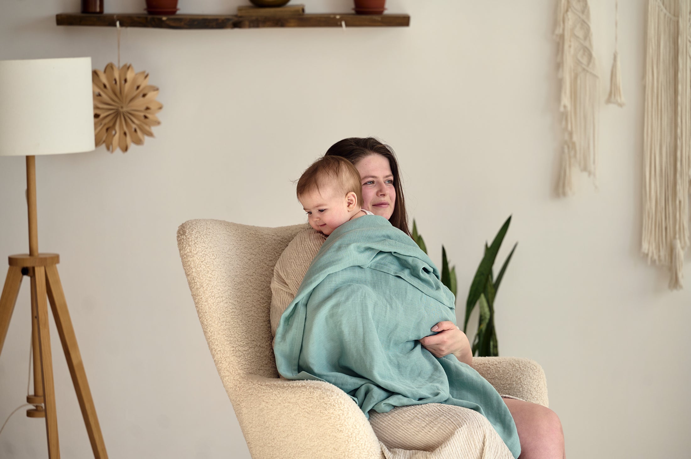 Набір муслінових пелюшок “Кривулі” — органічна тканина, 50% бавовна + 50% бамбук