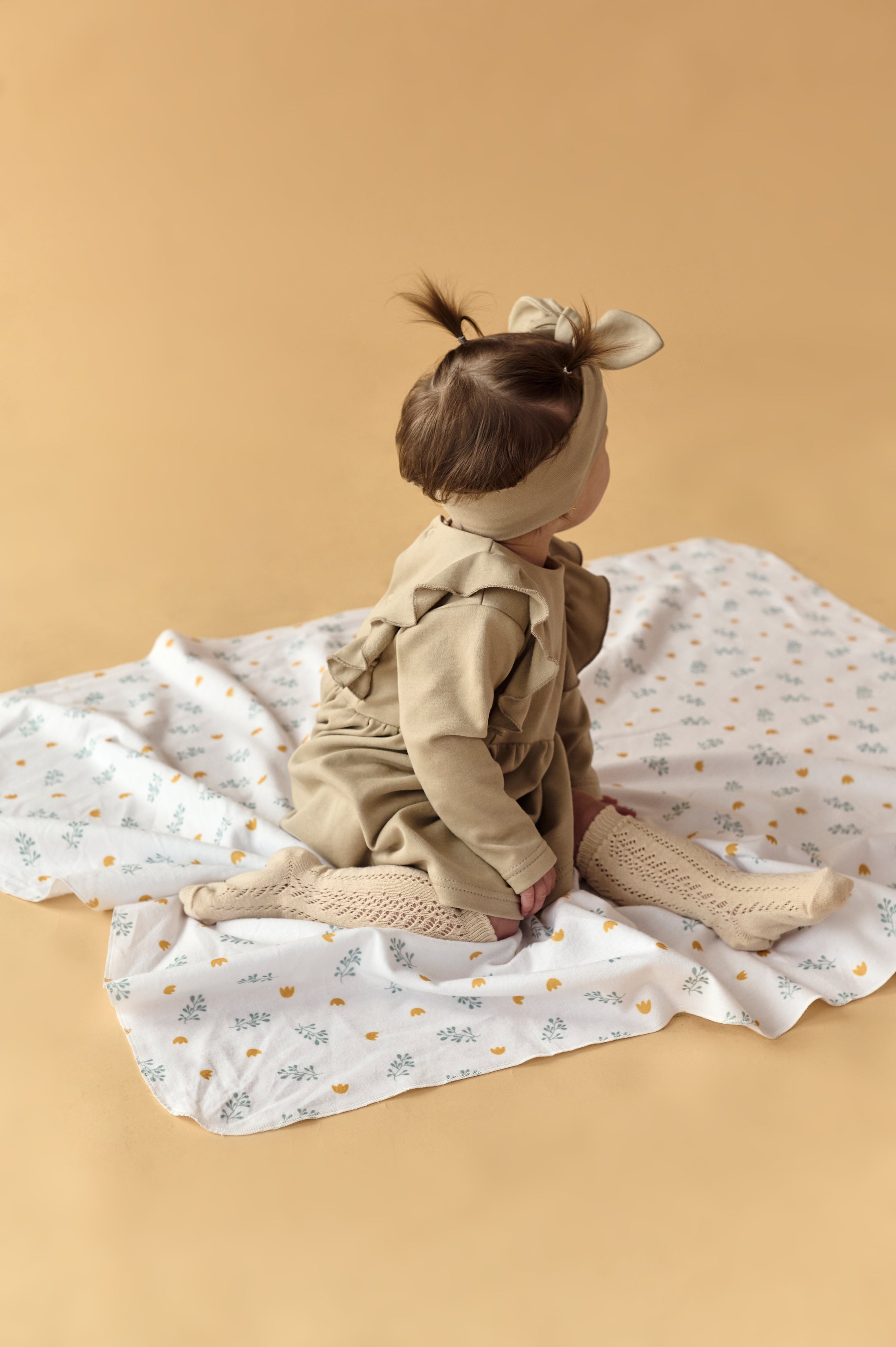 Пелюшка з органічної фланелі "Квітуча галявина"  95/120, виробник Fabrikkids,Україна