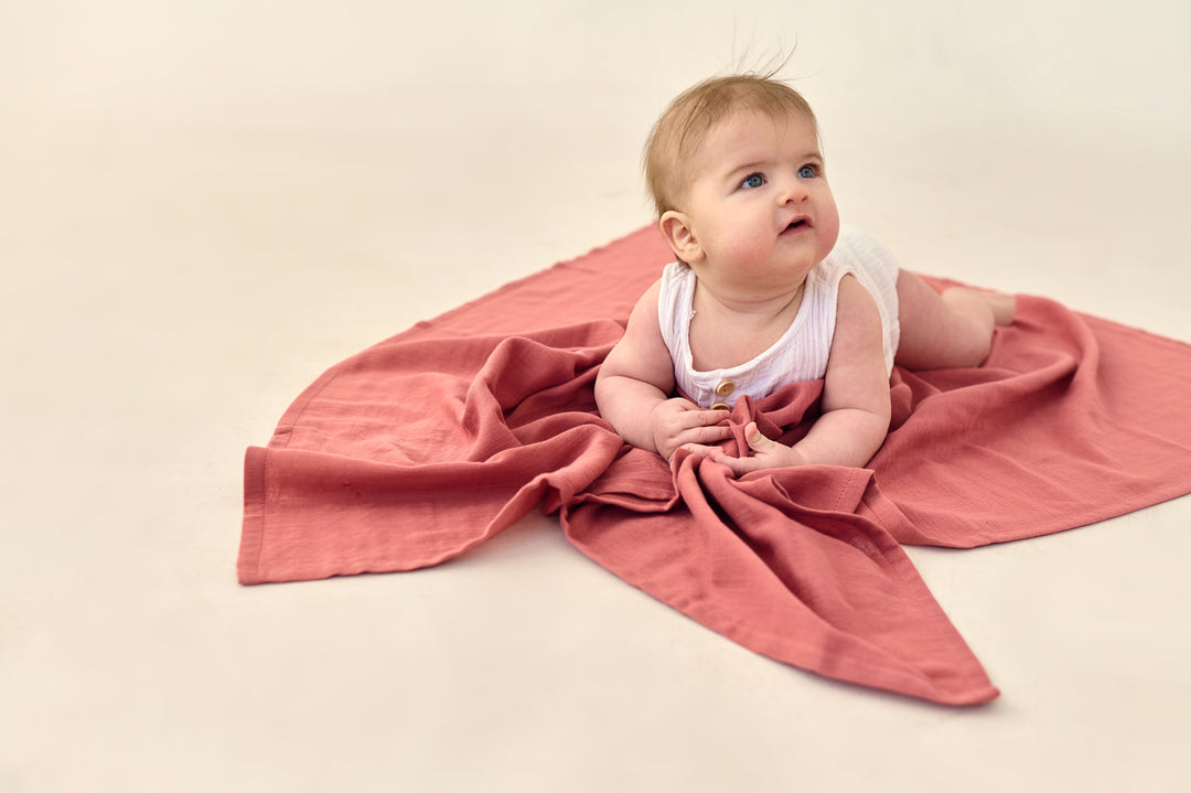 Пелюшка з органічного муслину “Теракот” 95/120, SALE - 30%