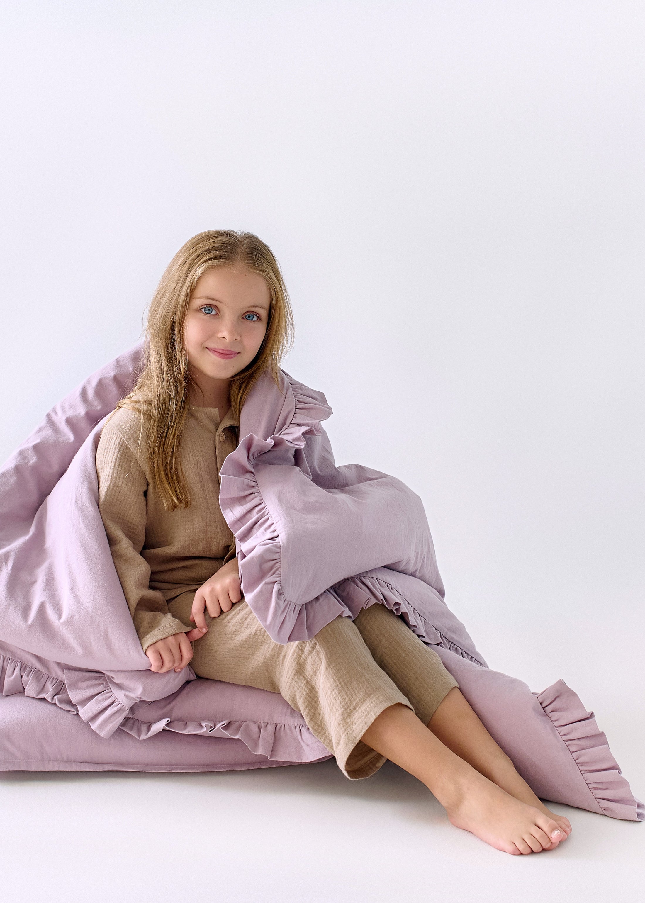 "Попелястий фіолет" постільна білизна з вареної бавовни