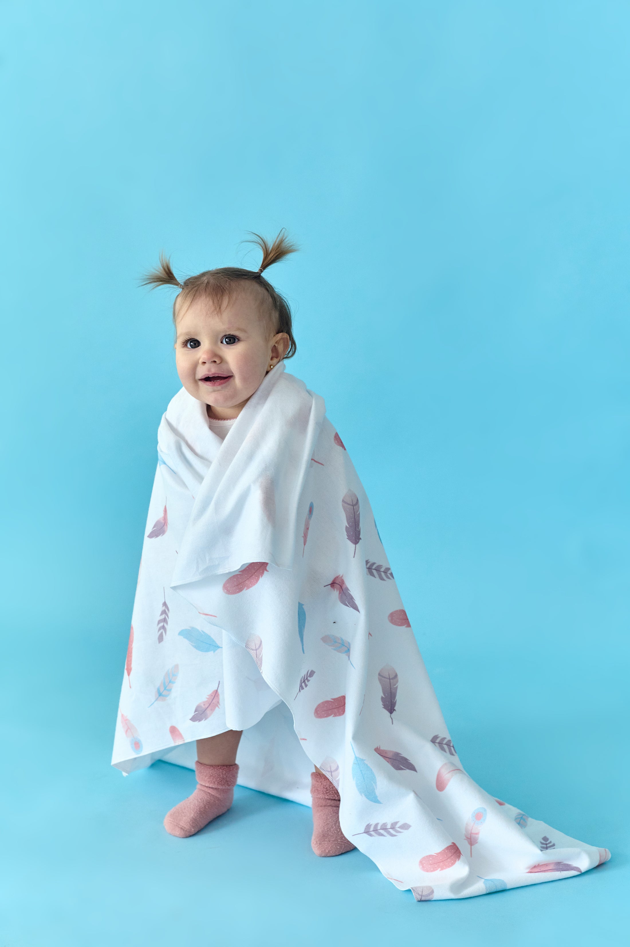 Пелюшка з органічної фланелі "Пір'їнки", виробник Fabrikkids,Україна