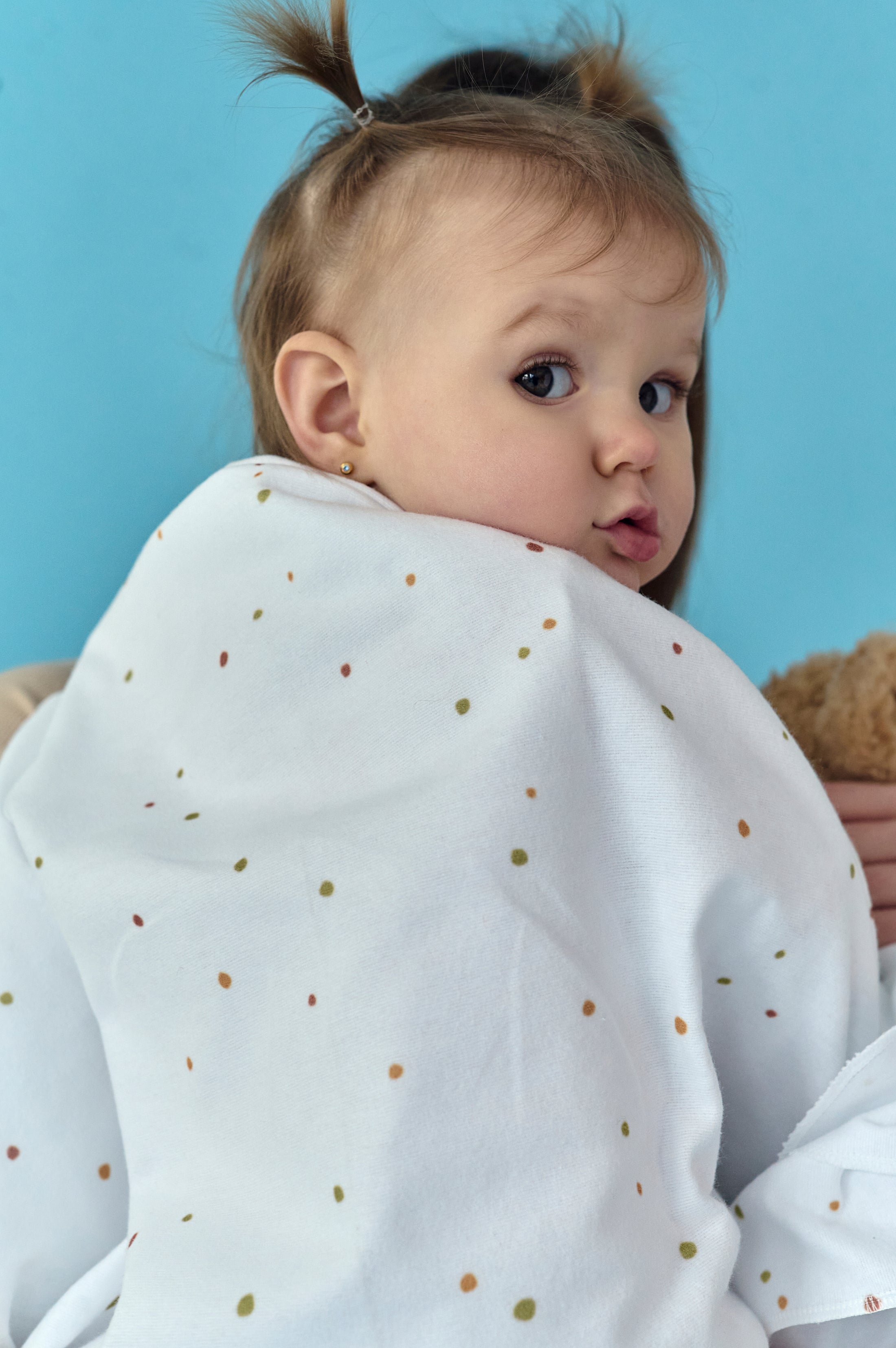 Набір пелюшок з органічної фланелі "Крапочки" в коробці, виробник Fabrikkids,Україна