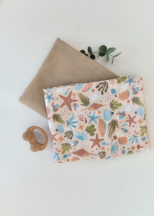 Набір пелюшок з органічного муслину “Чарівні мушлі”, SALE - 30%