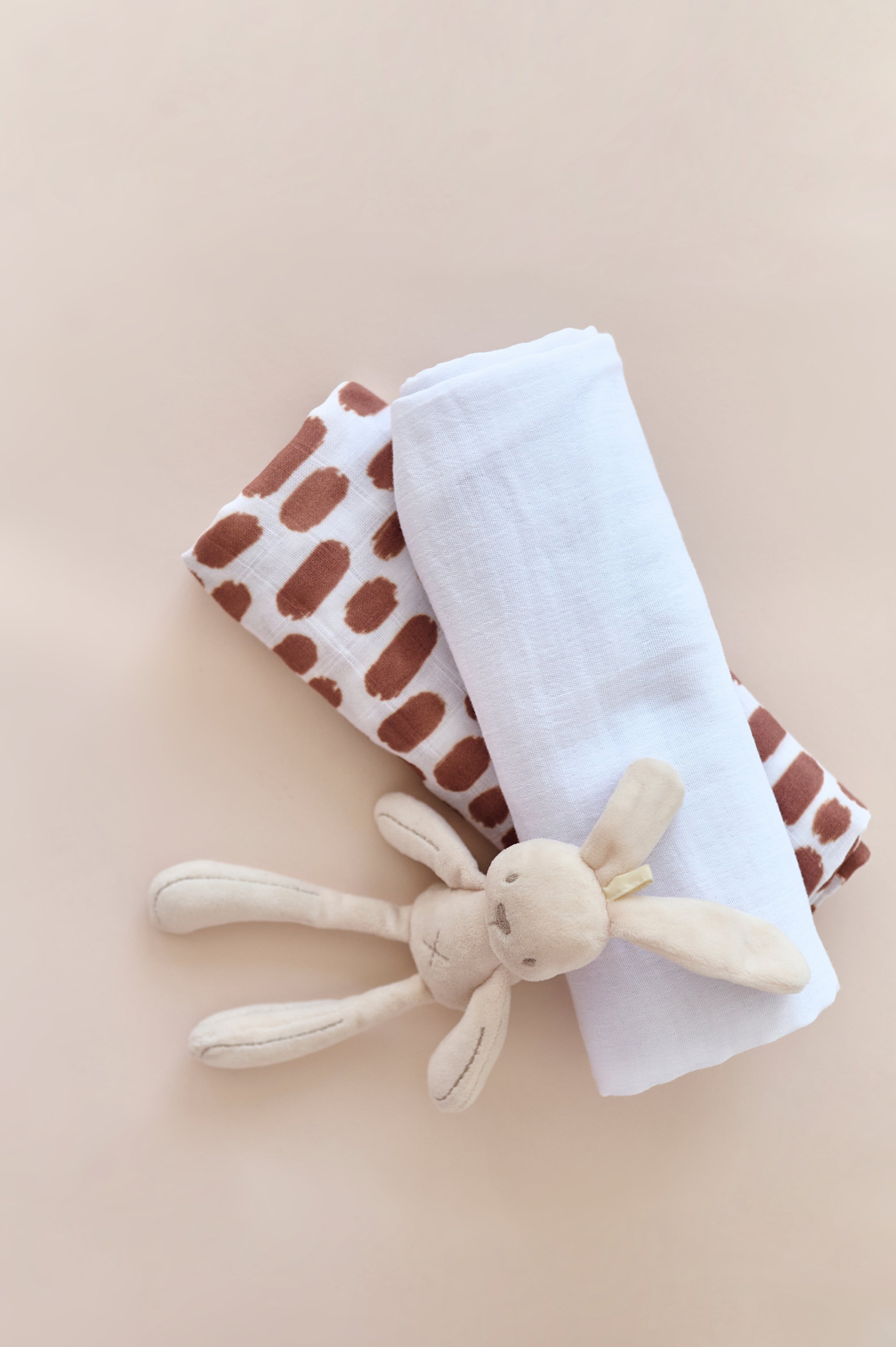 Набір муслінових пелюшок “Плямки жирафа” — органічна тканина, 50% бавовна + 50% бамбук