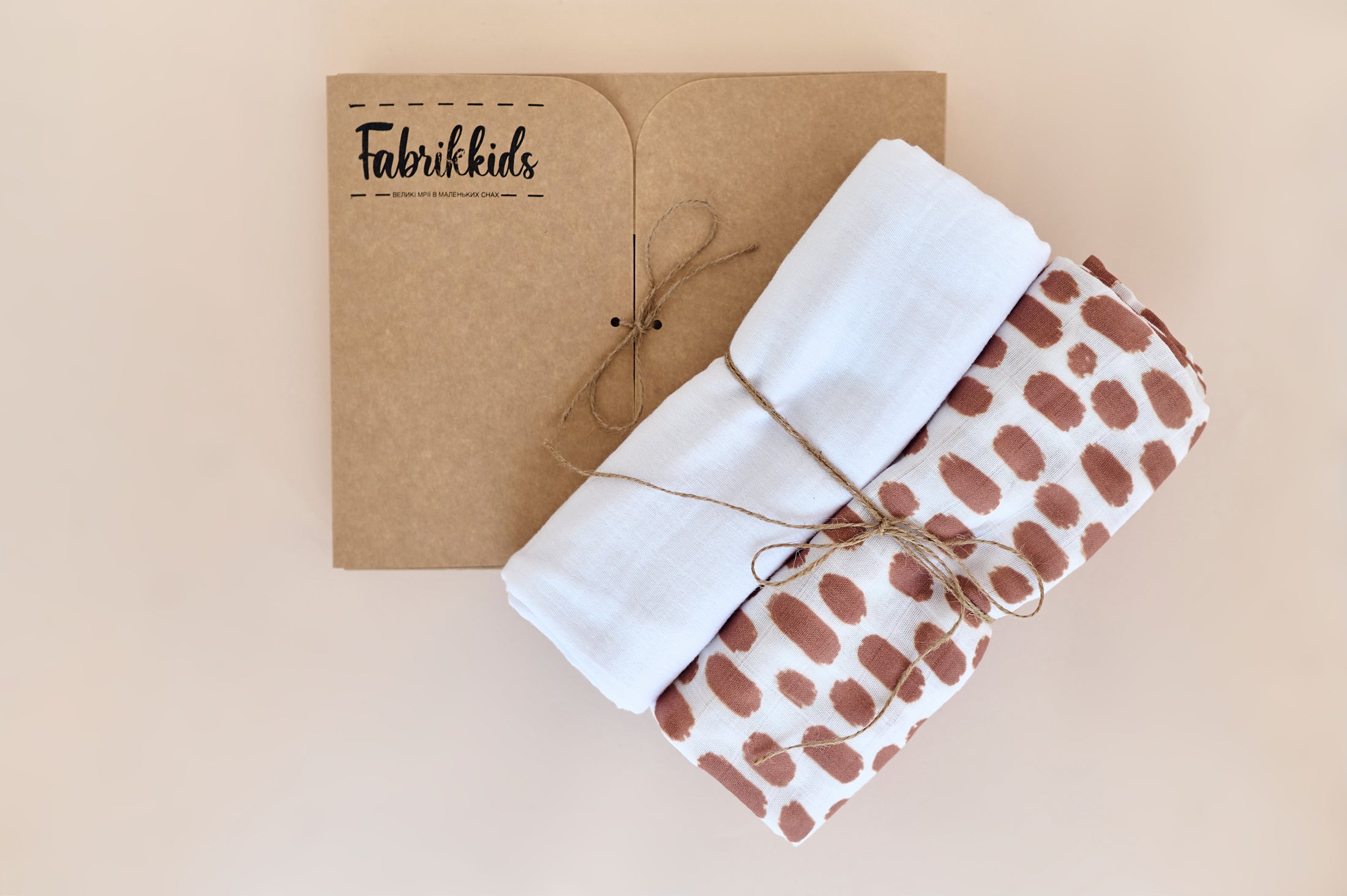 Муслінова пелюшка “Плямки жирафа” — органічна тканина, 50% бавовна + 50% бамбук