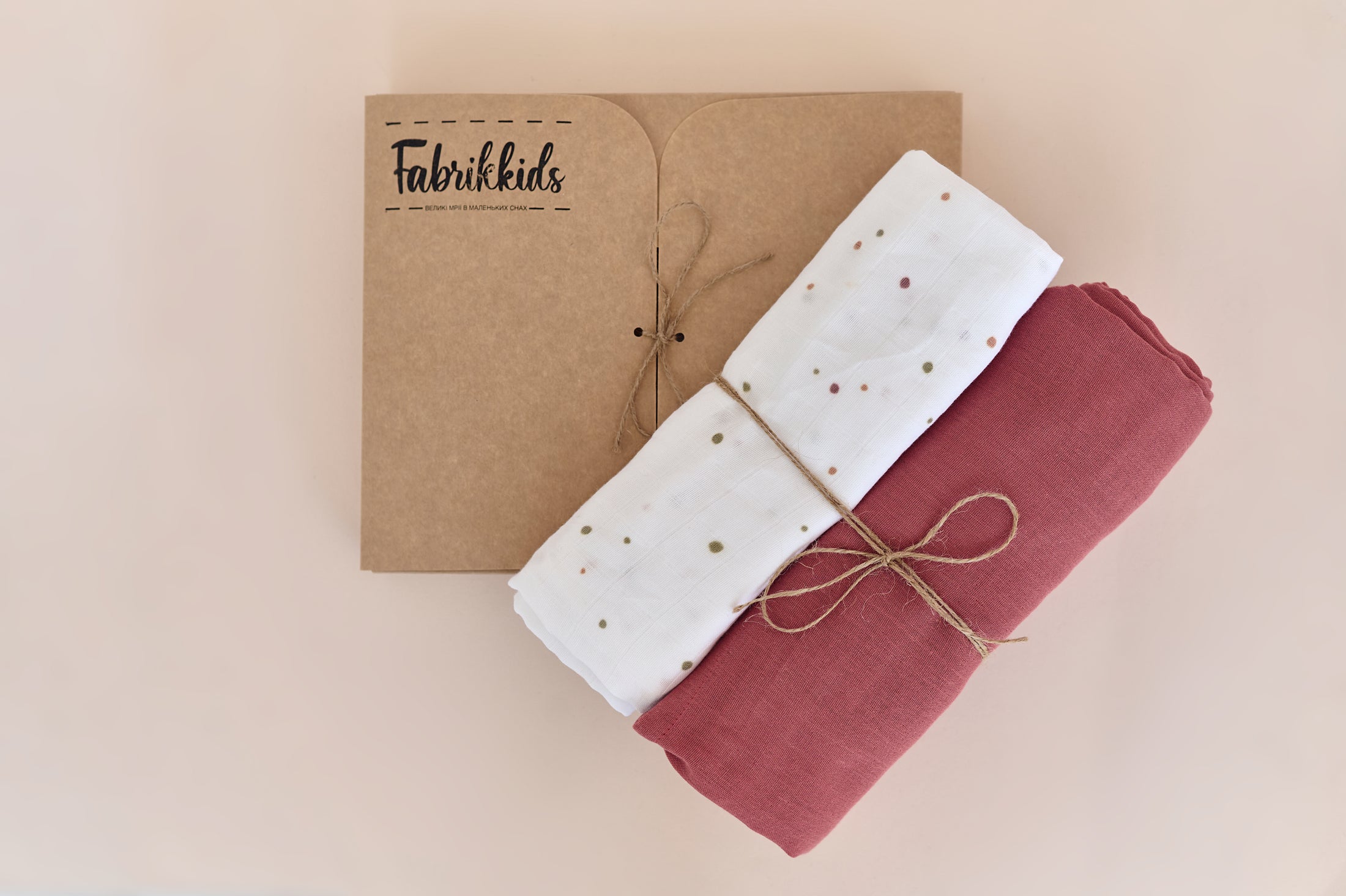 Набір муслінових пелюшок “Крапочки” — органічна тканина, 50% бавовна + 50% бамбук