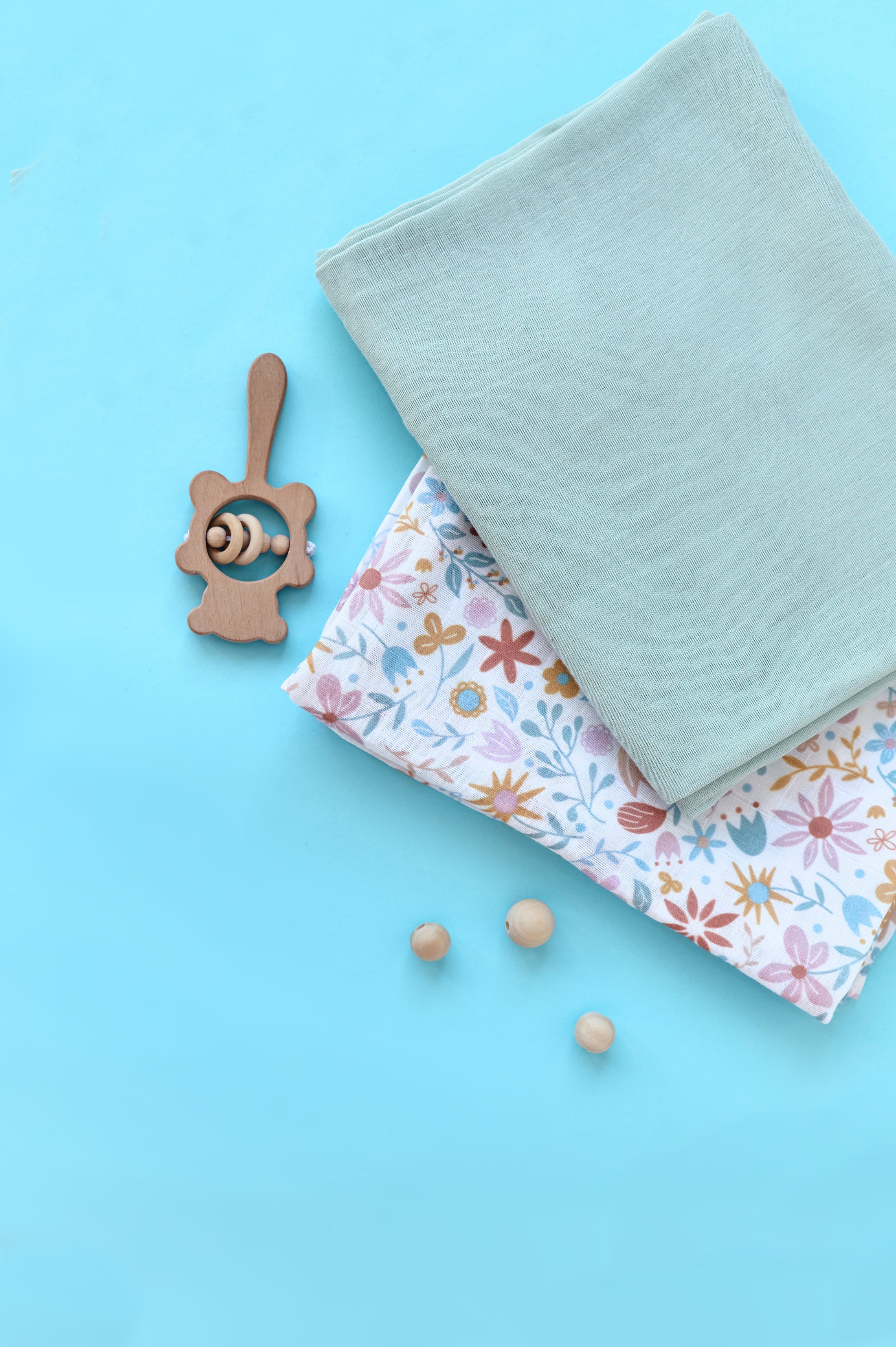 Пелюшка з органічного муслину "Світла м'ята"  (95х120), SALE - 30%