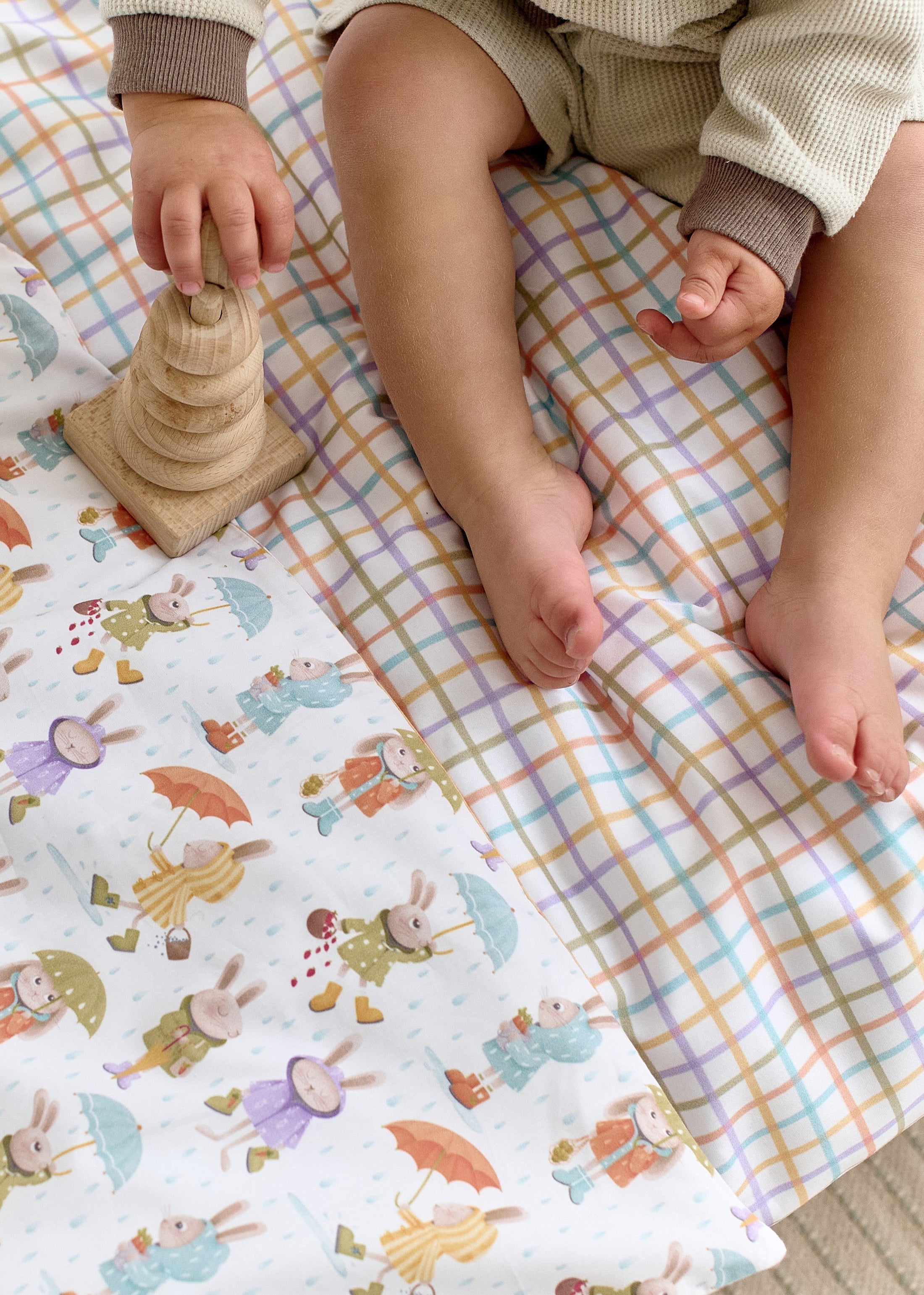 "Зайченята" комплект постільної білизни з органічного сатину з авторським принтом