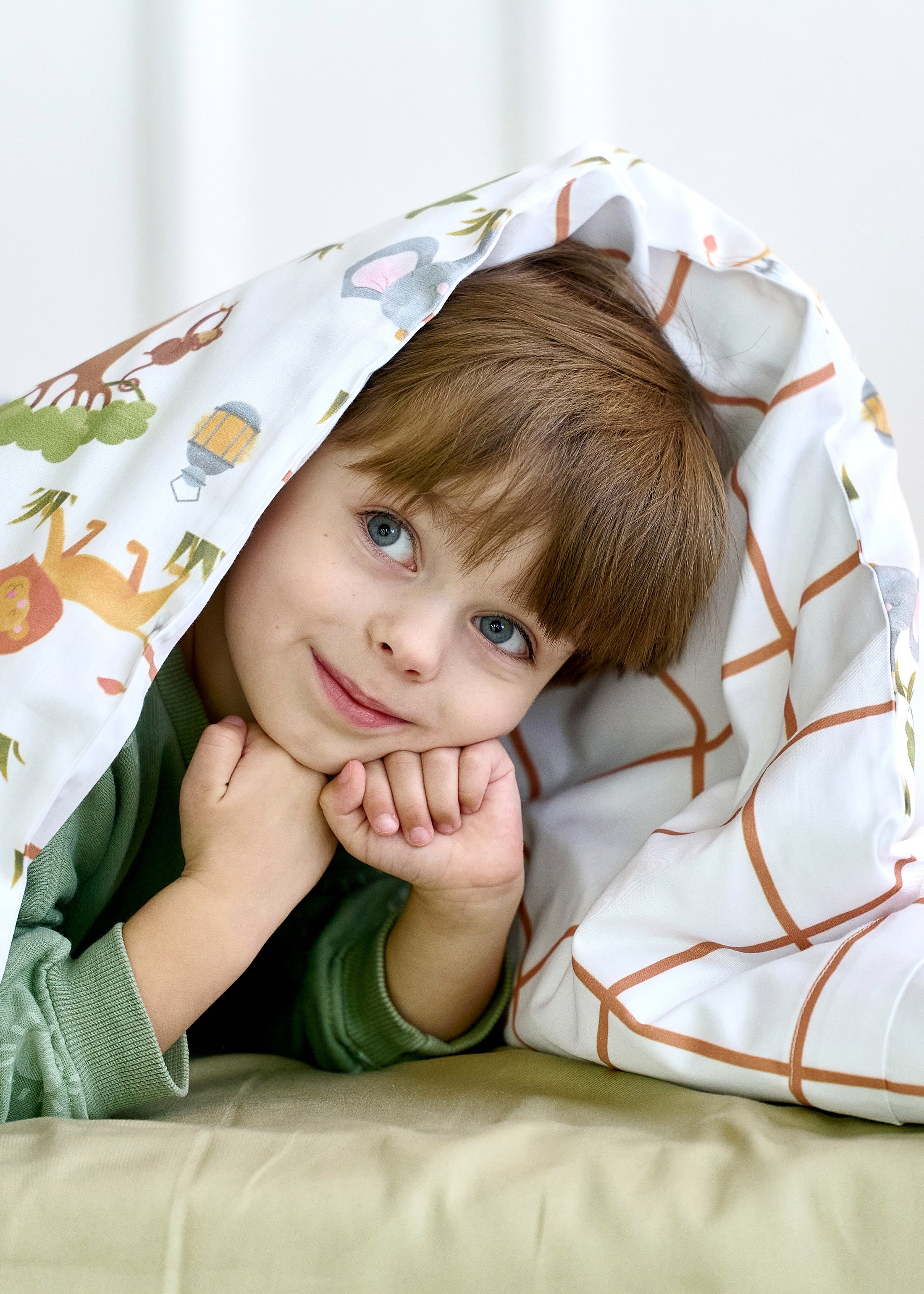 "Джунглі" комплект постільної білизни з органічного сатину з авторським принтом