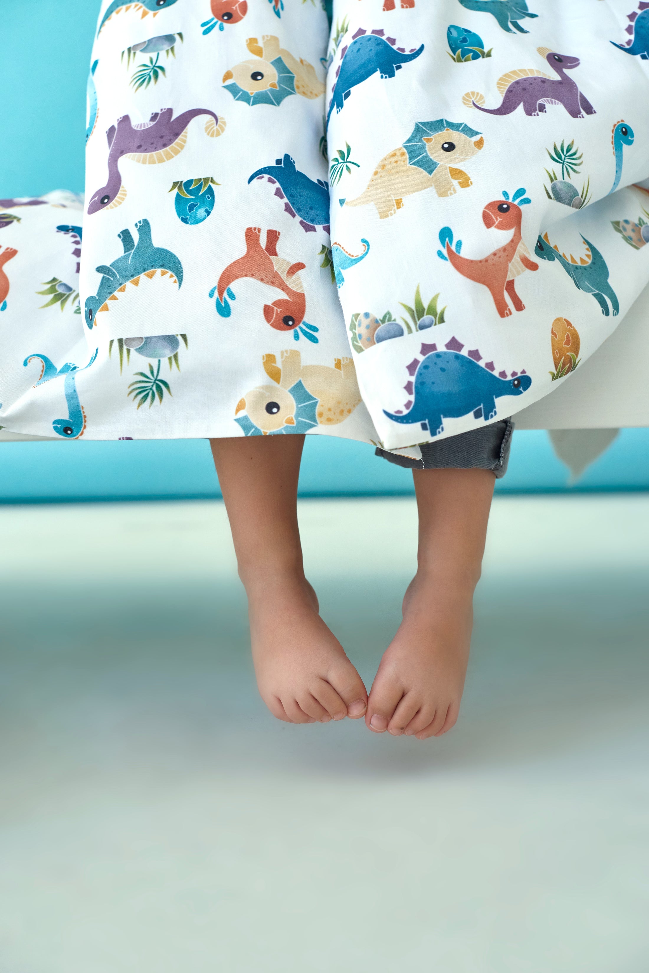 "Друзі-Діно" комплект постільної білизни з органічного сатину з авторським принтом