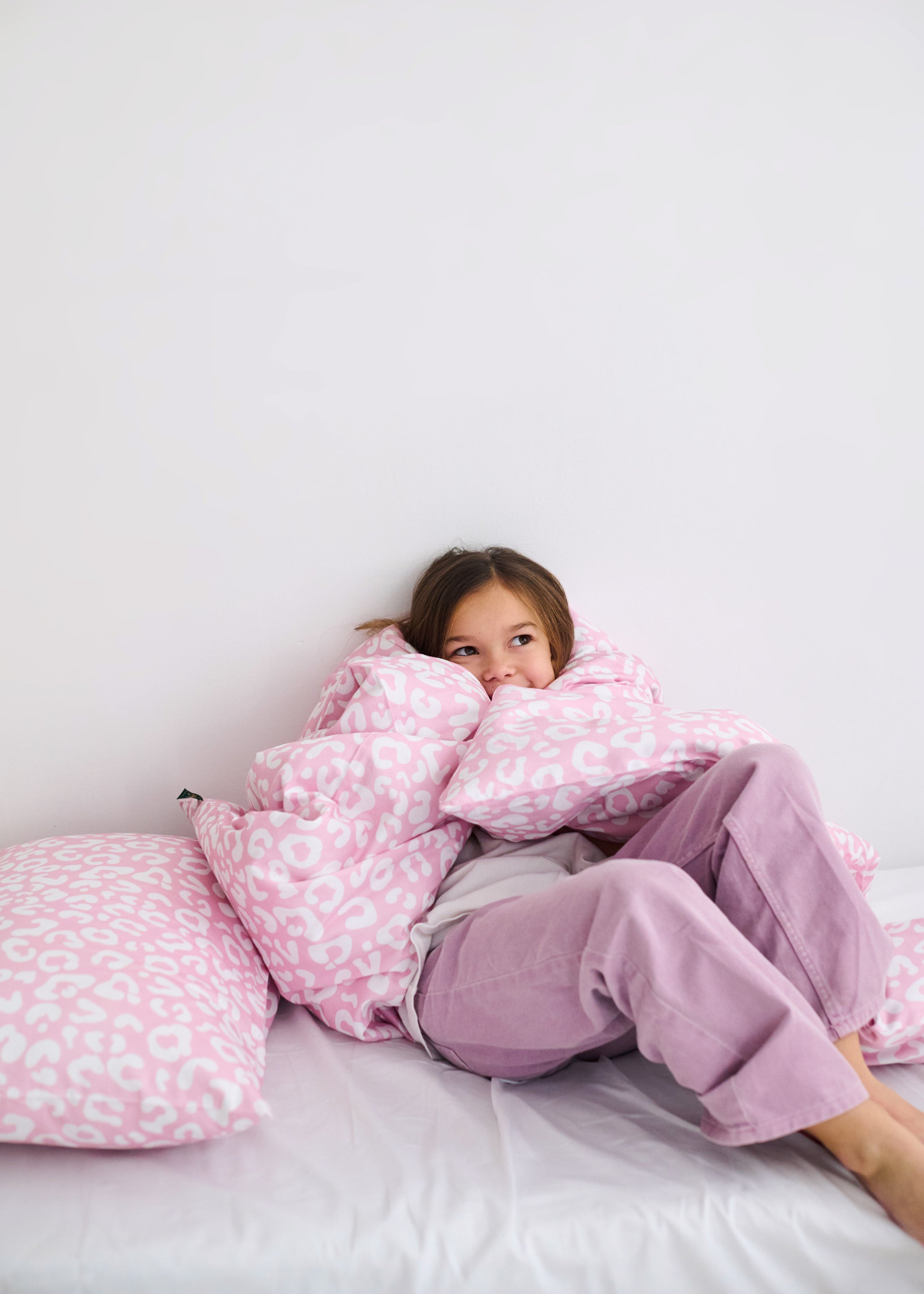 "Рожевий леопард" комплект постільної білизни з органічного сатину з авторським принтом