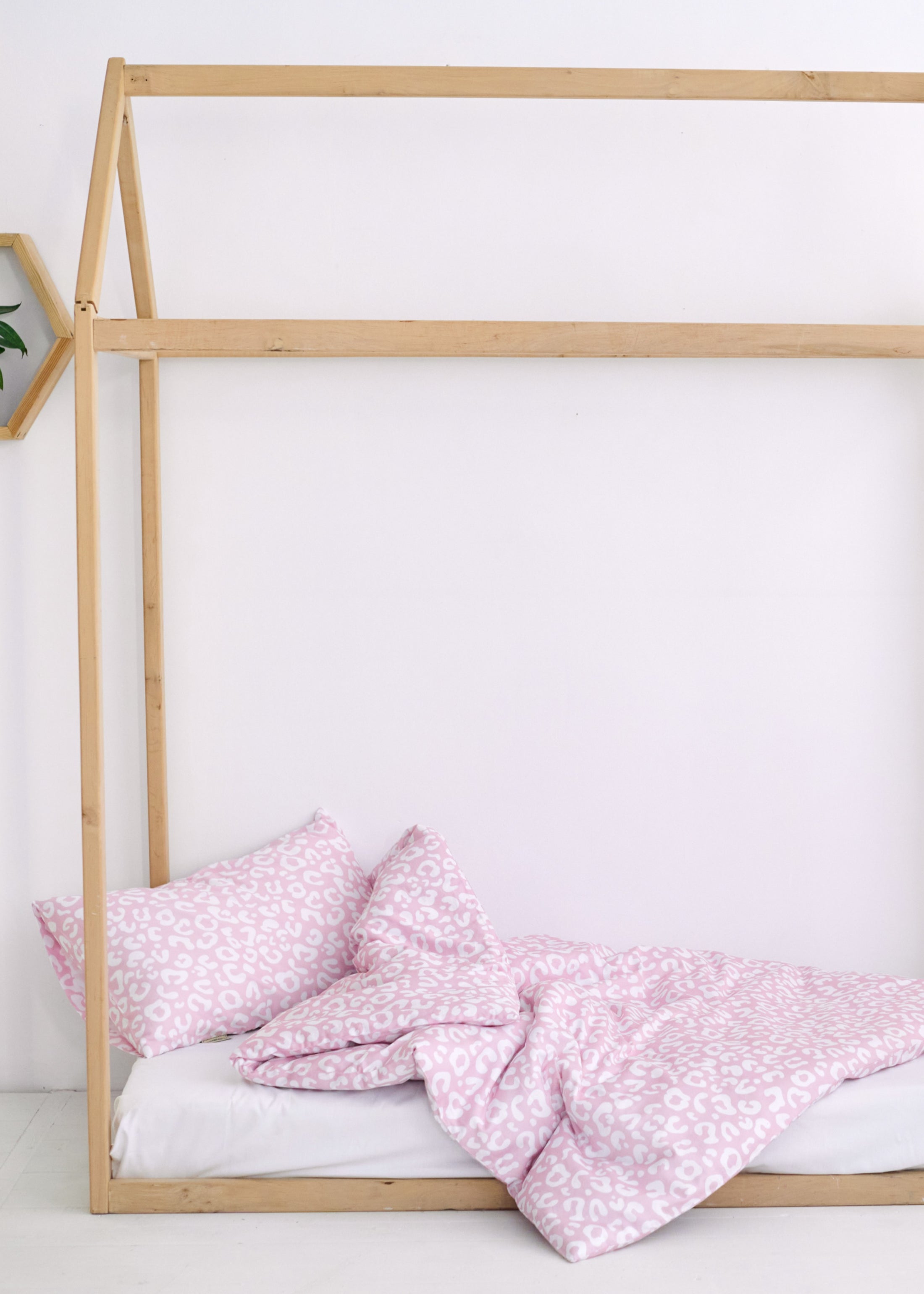 "Рожевий леопард" комплект постільної білизни з органічного сатину з авторським принтом