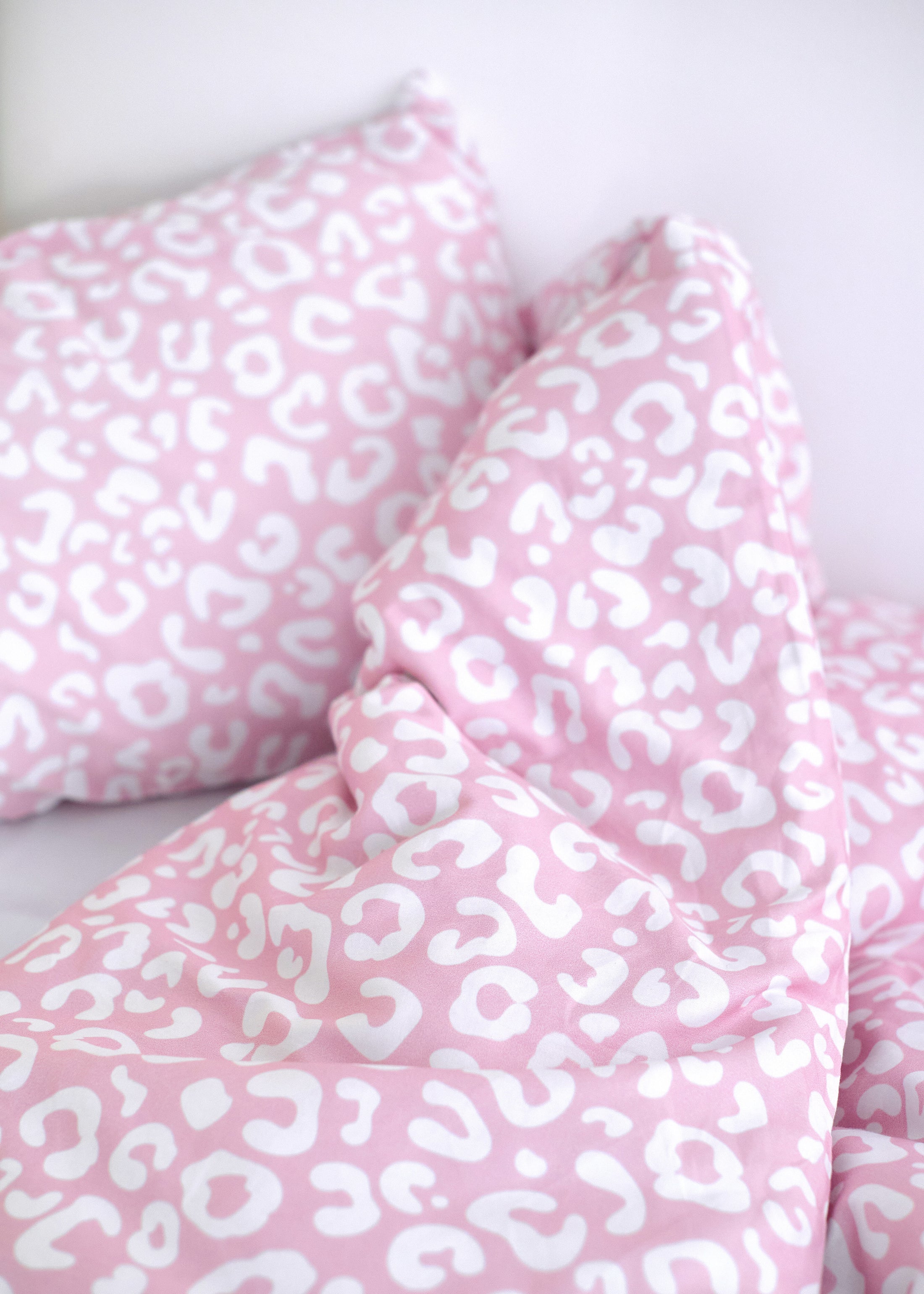 "Рожевий леопард" комплект постільної білизни з органічного сатину з авторським принтом