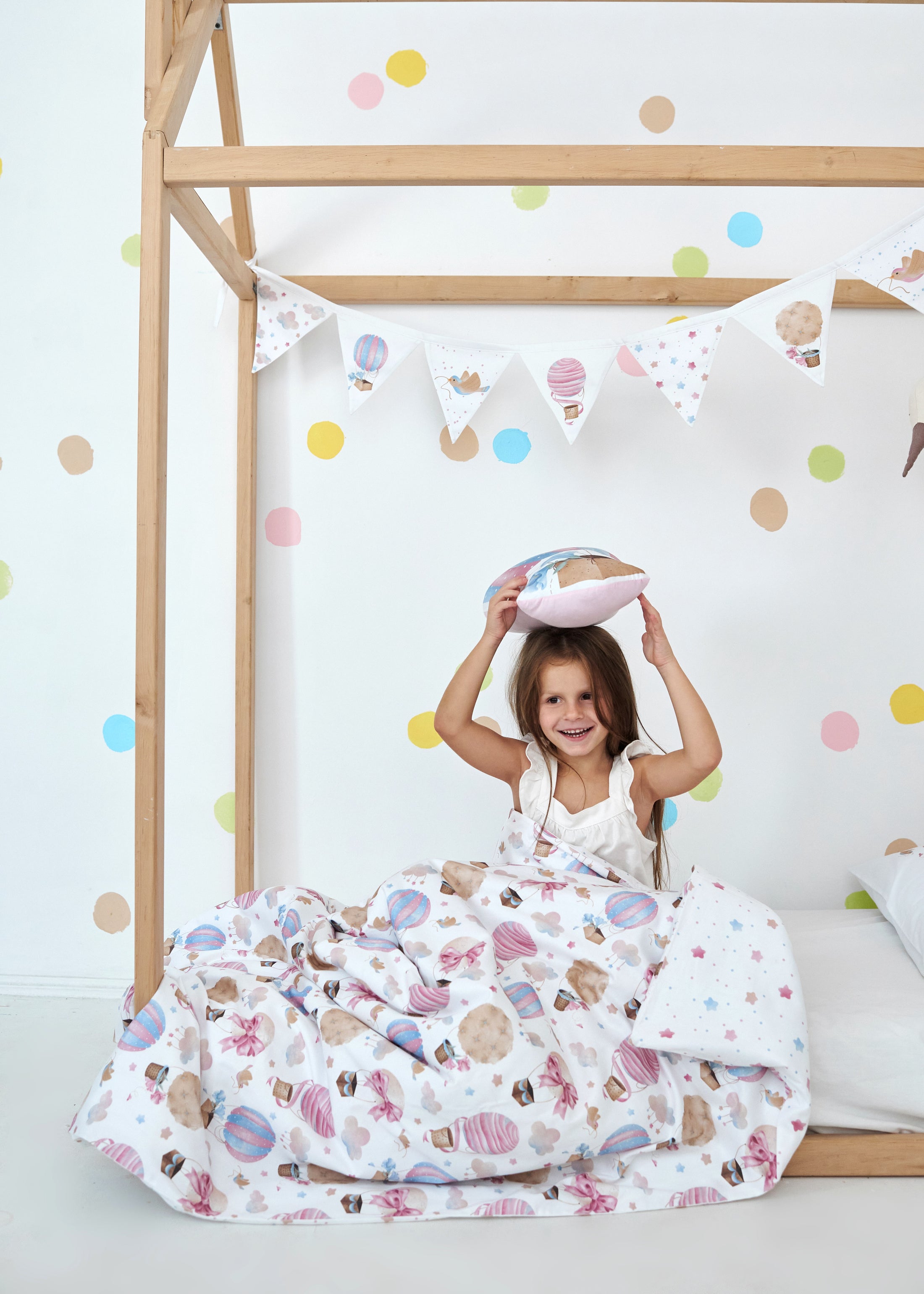 "Новорічний" комплект постільної білизни з органічного сатину з авторським принтом