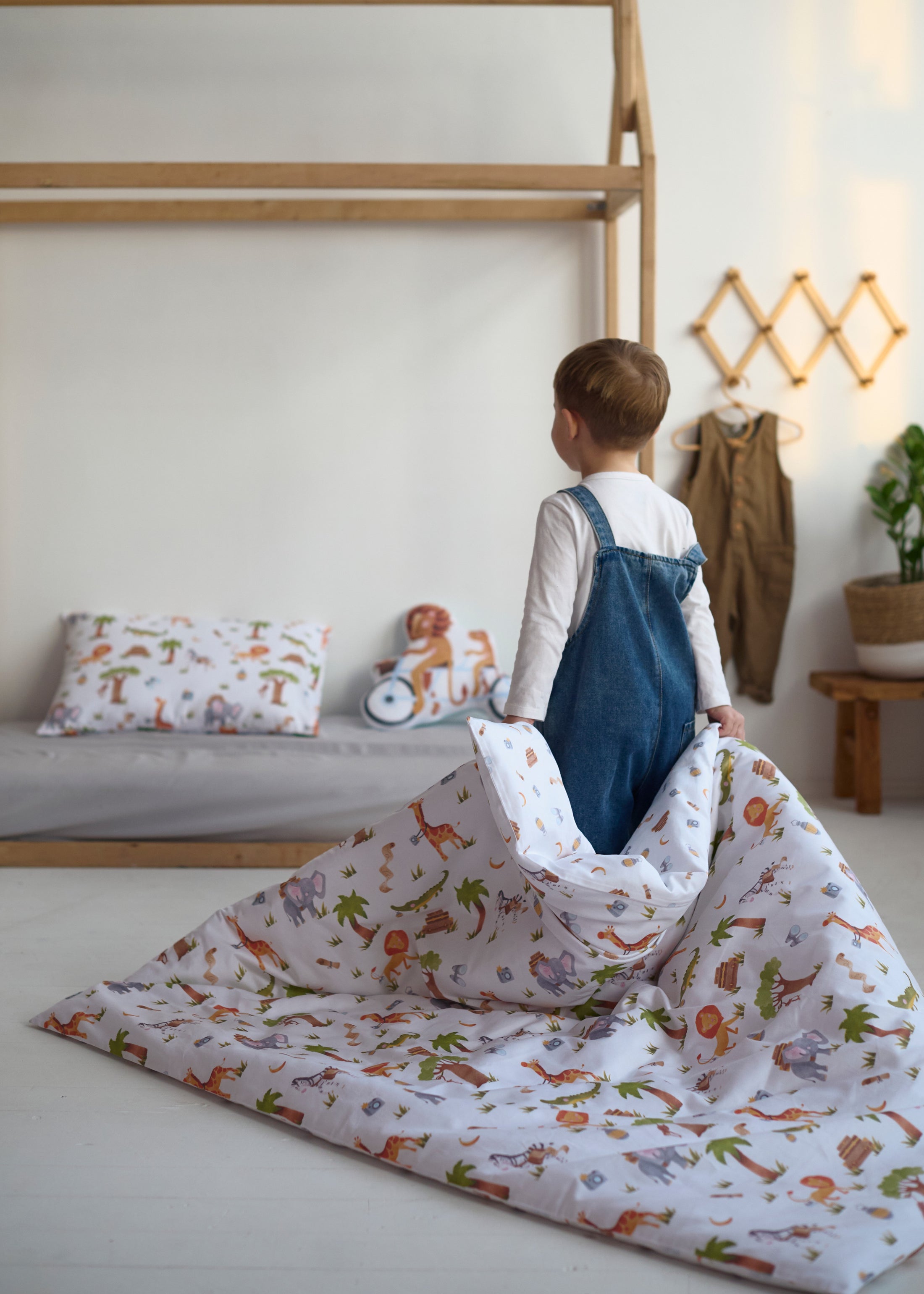 "Джунглі" комплект постільної білизни з органічного сатину з авторським принтом