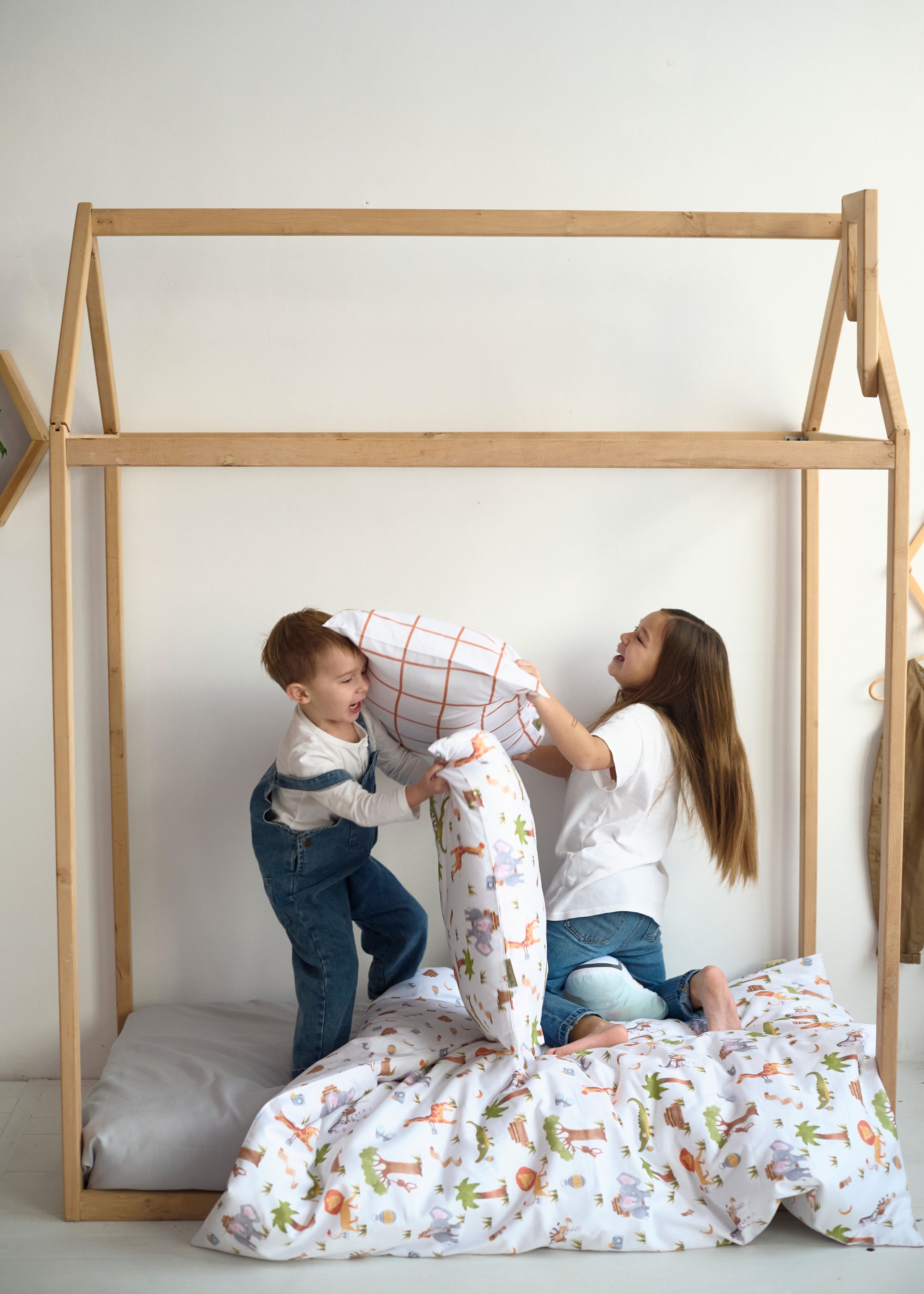 "Джунглі" комплект постільної білизни з органічного сатину з авторським принтом