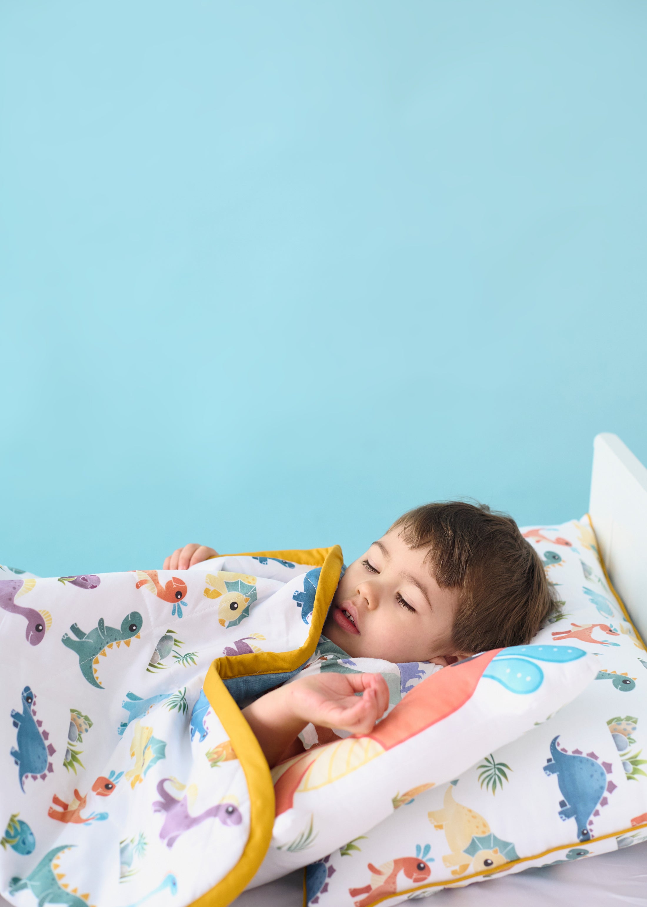 "Друзі-Діно" стьобана ковдра з сатину та муслину