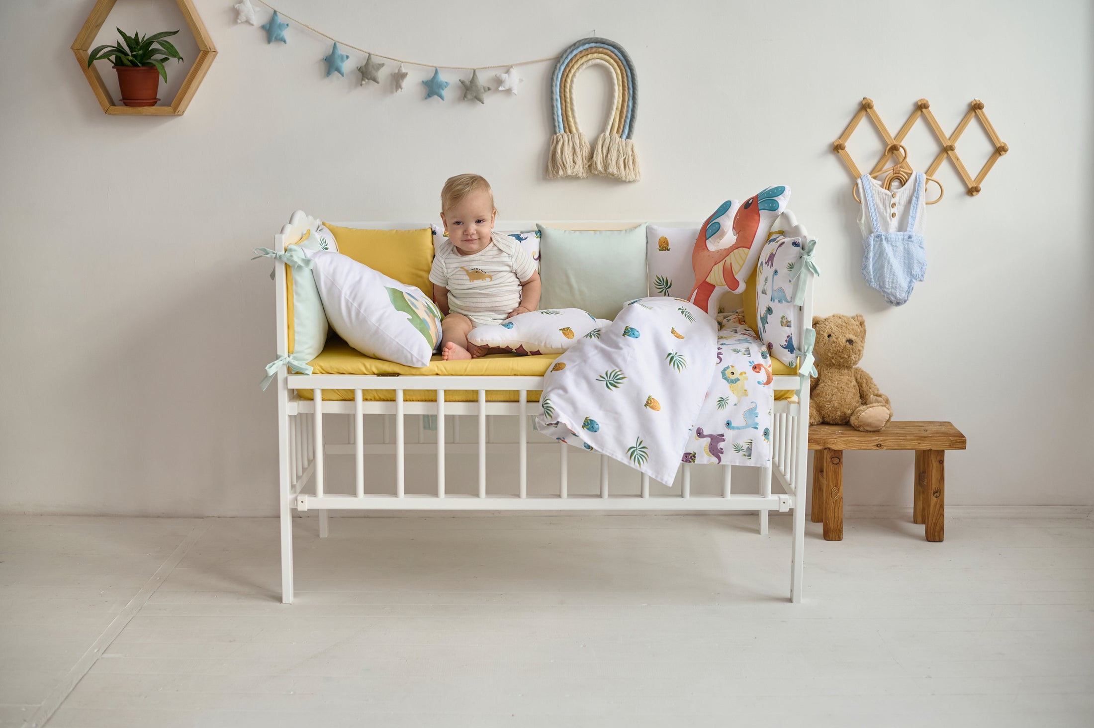 Бортики-подушки "Друзі Діно" виробник Fabrikkids (Україна), преміум якість