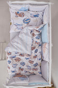 Load image into Gallery viewer, Бортики-подушки "Повітрянний транспорт" виробник Farbikkids (Україна), преміум якість

