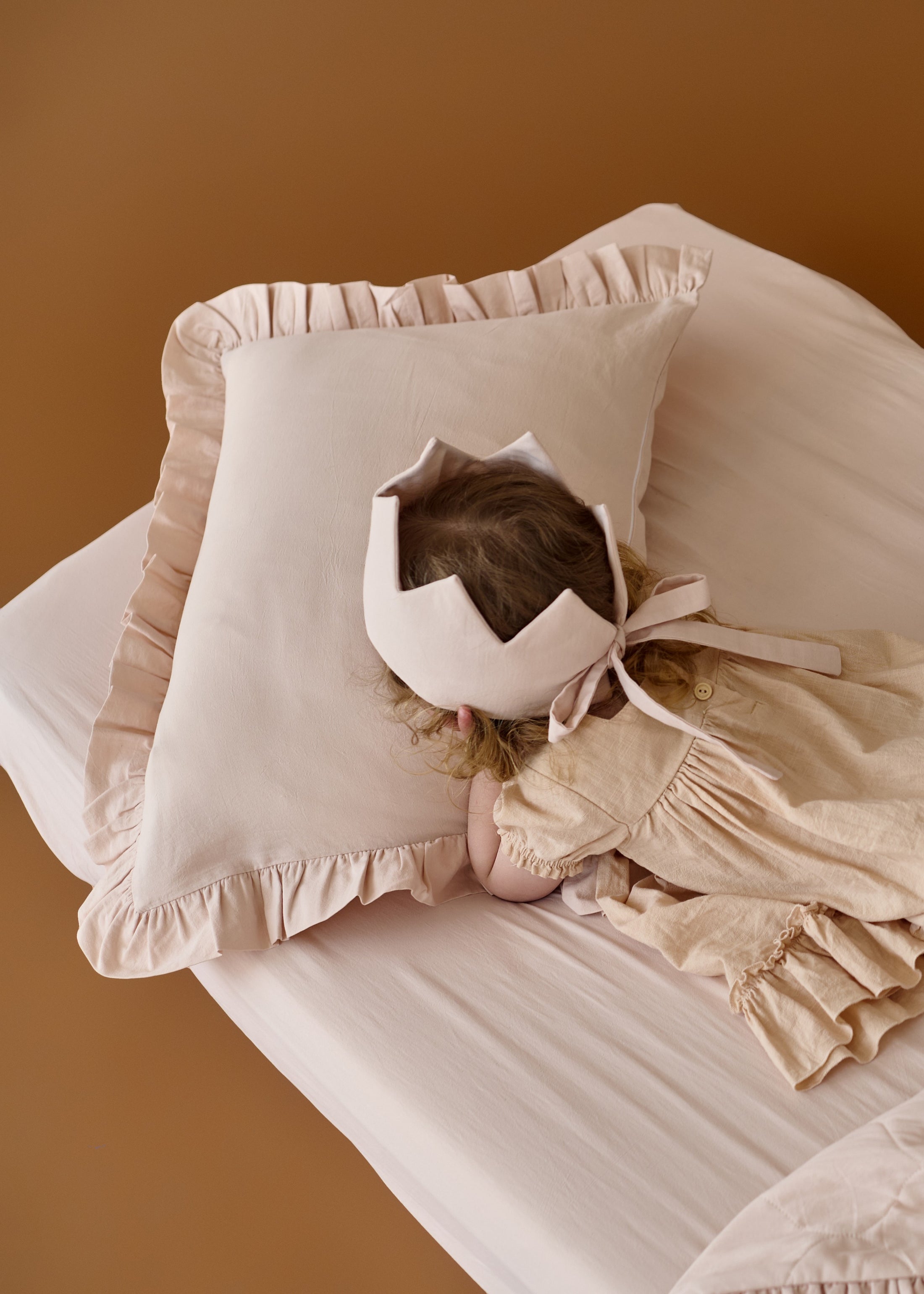 "Бежевий" стьобана ковдра + наволочка з вареної бавовни