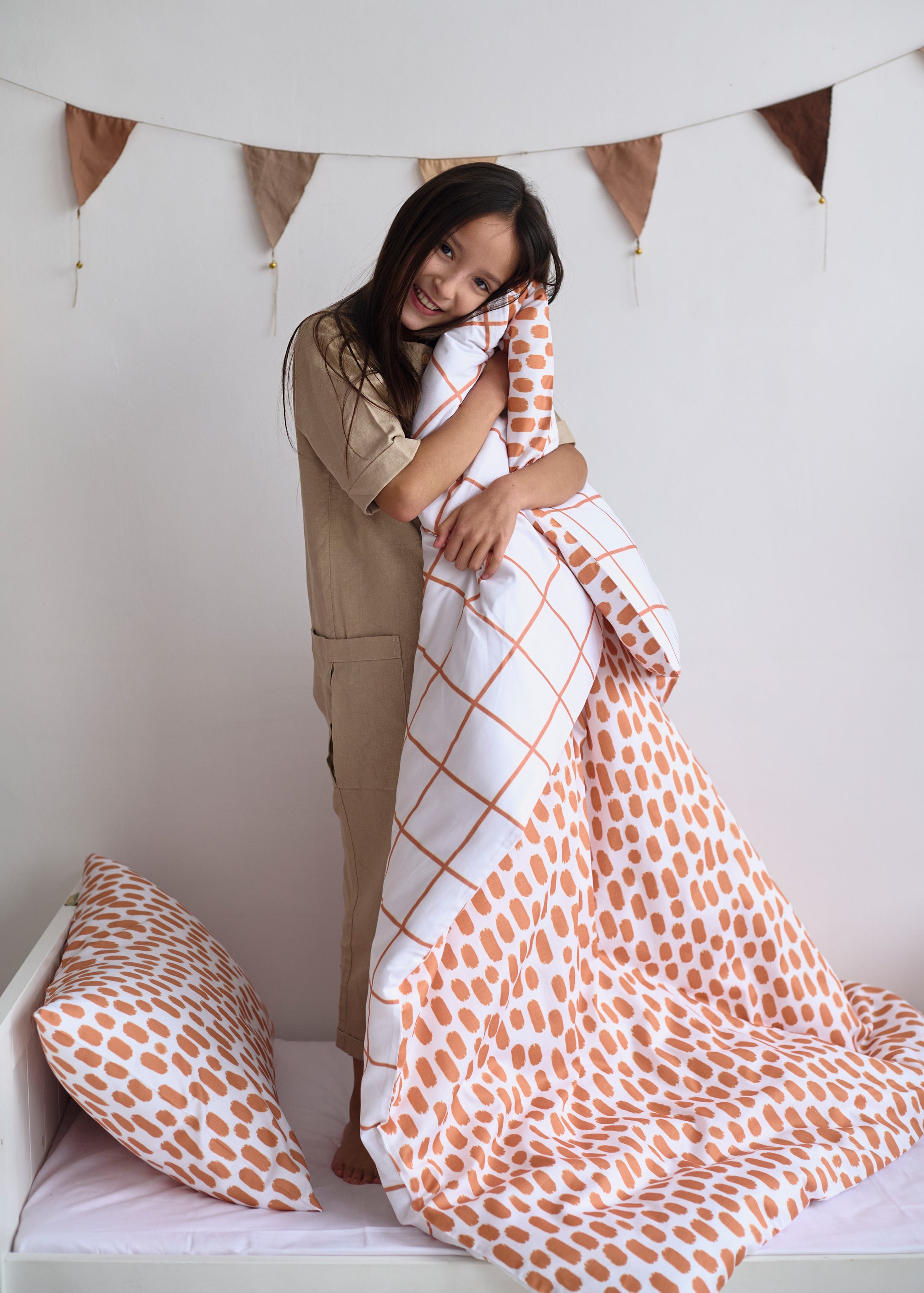 "Плямки жирафа" комплект постільної білизни з органічного сатину з авторським принтом