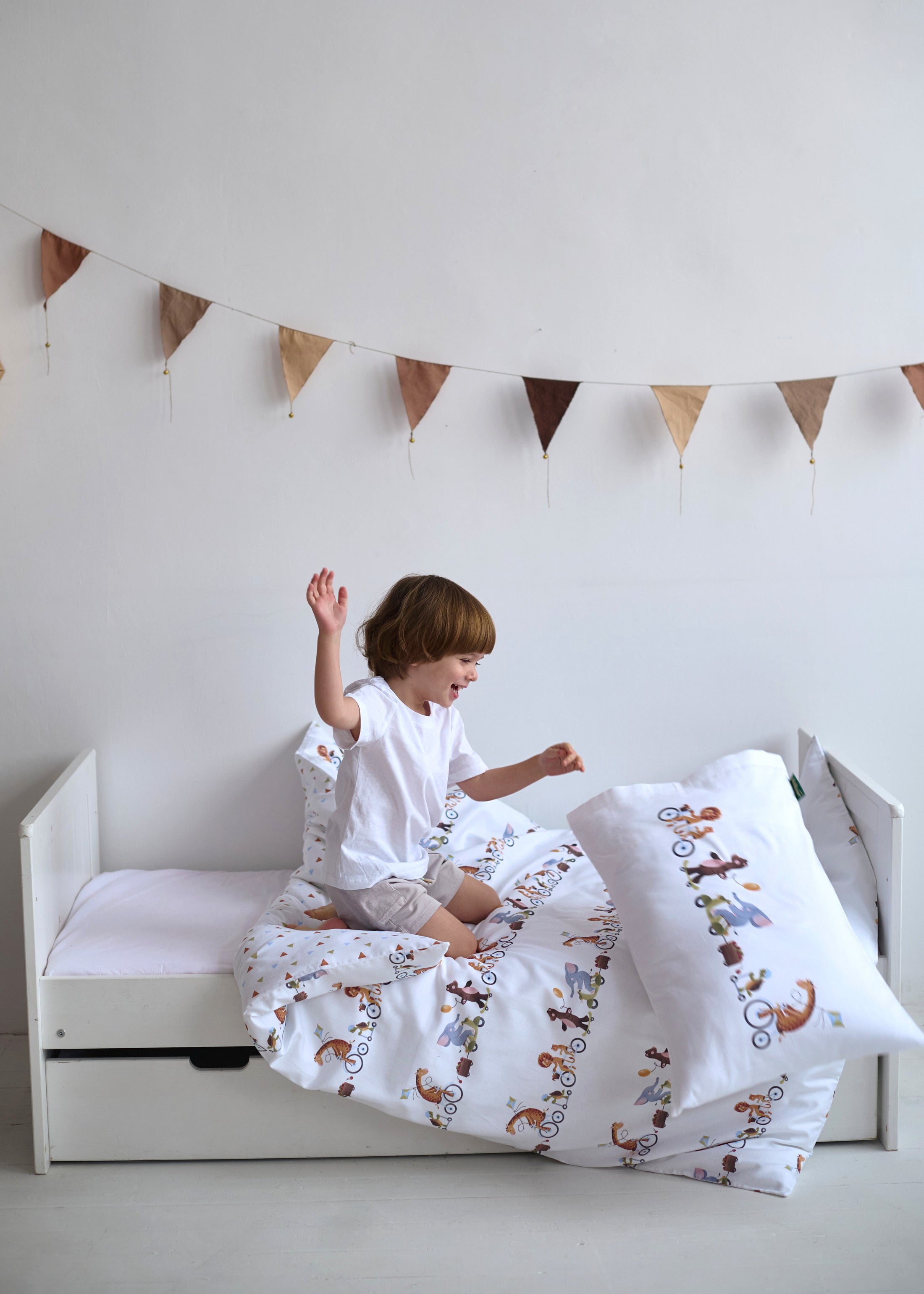 "Весела компанія" комплект постільної білизни з органічного сатину з авторським принтом