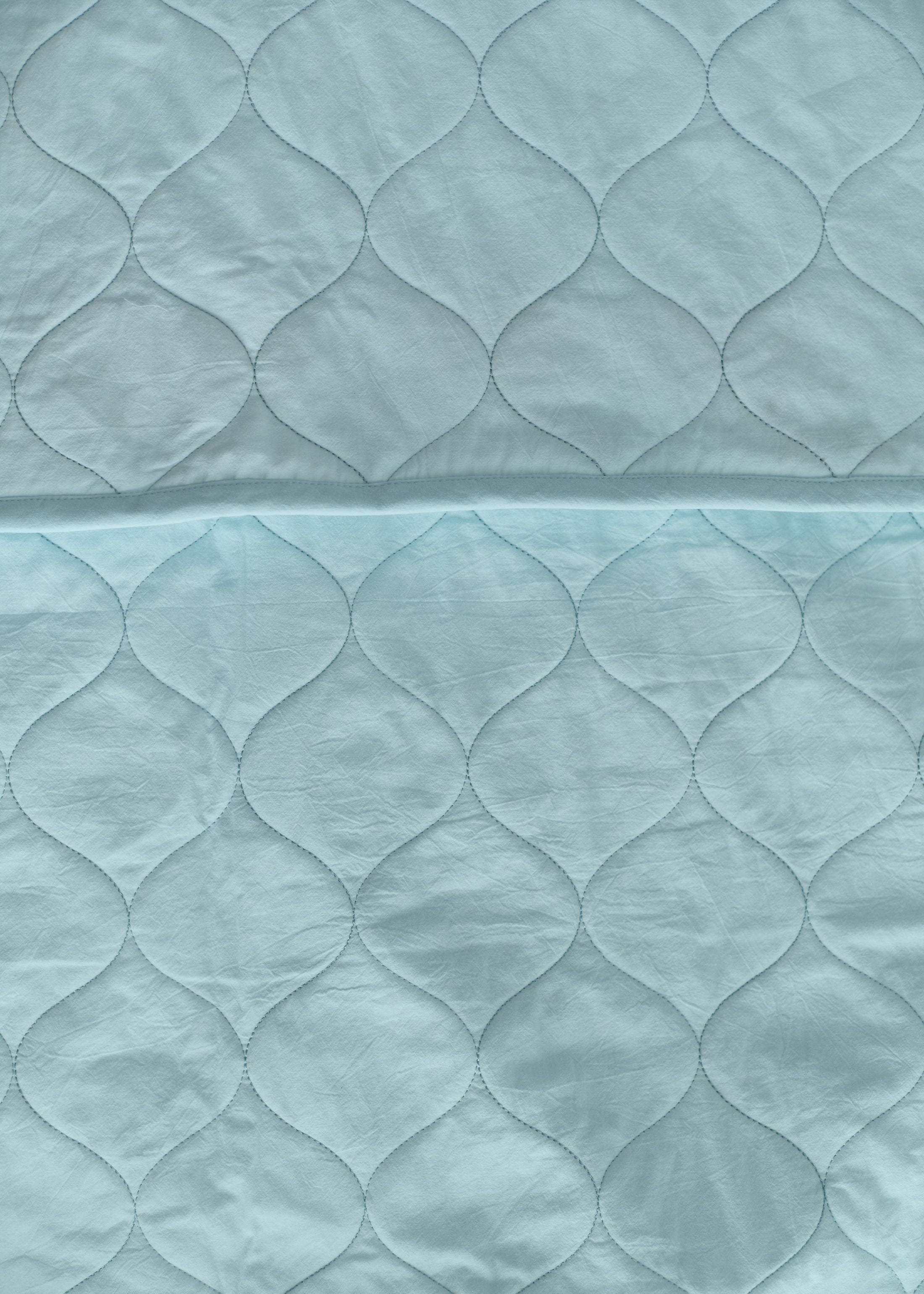 "Блакитний" стьобана ковдра + наволочка з вареної бавовни