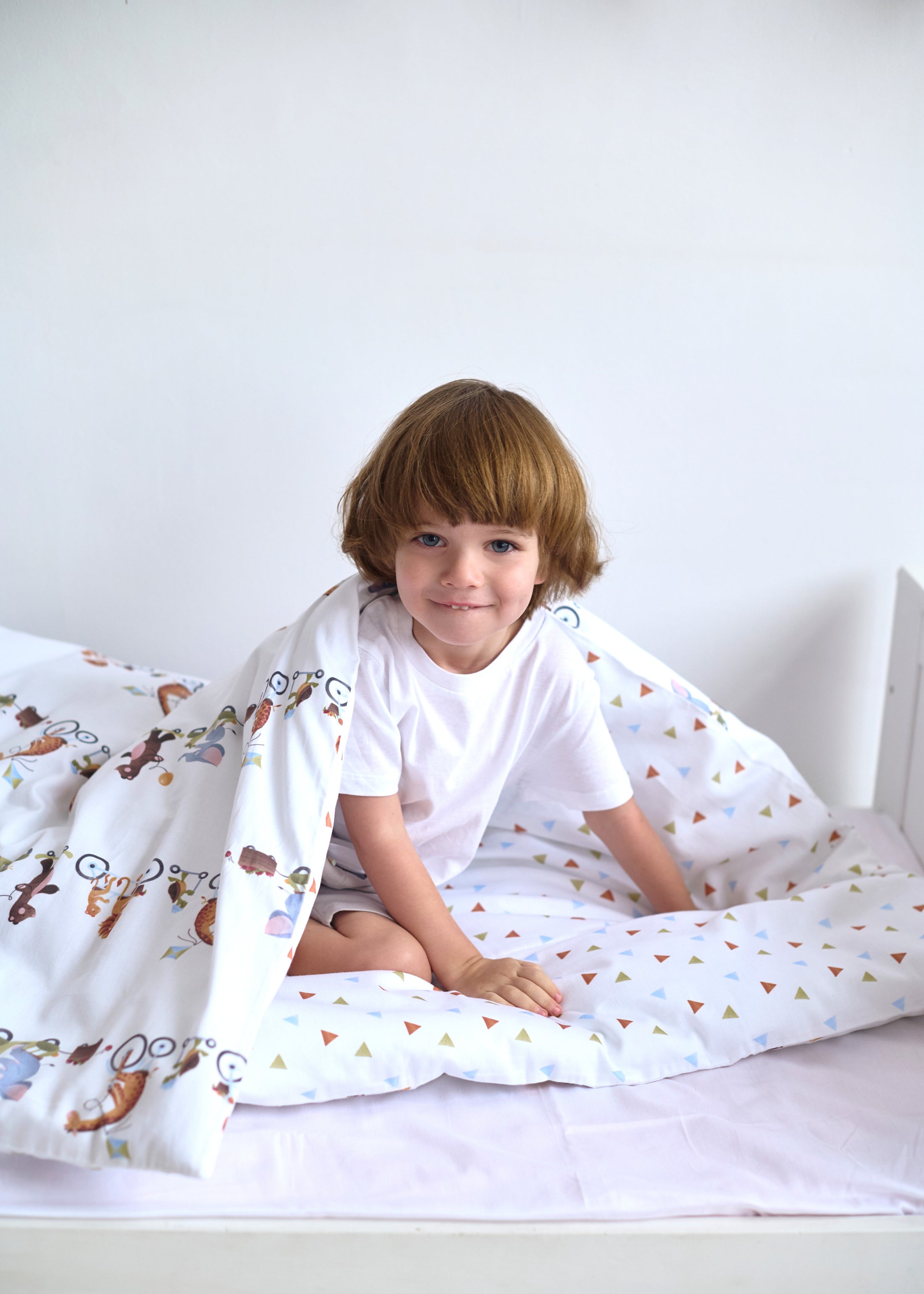 "Весела компанія" комплект постільної білизни з органічного сатину з авторським принтом