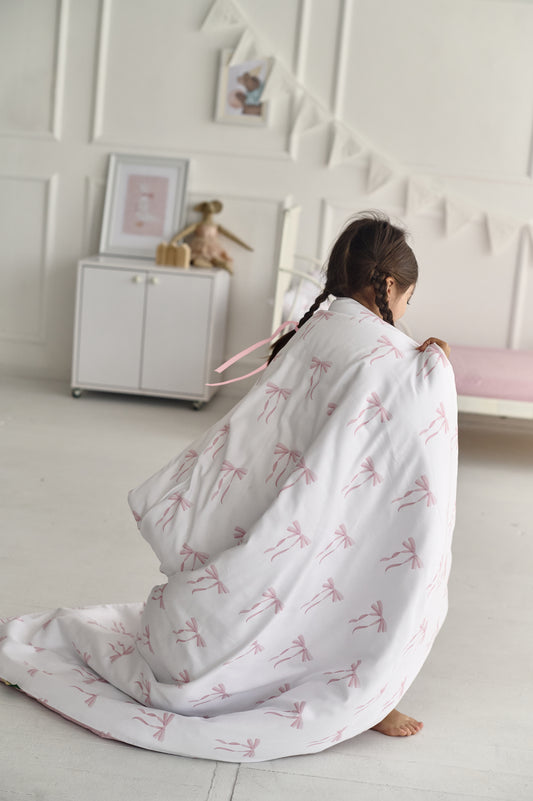 "Ніжний дотик" комплект постільної білизни з органічного сатину з авторським принтом