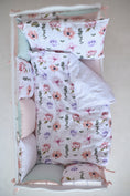 Load image into Gallery viewer, Бортики-подушки "Акварельні квіти", виробник Fabrikkids (Україна), преміум якість

