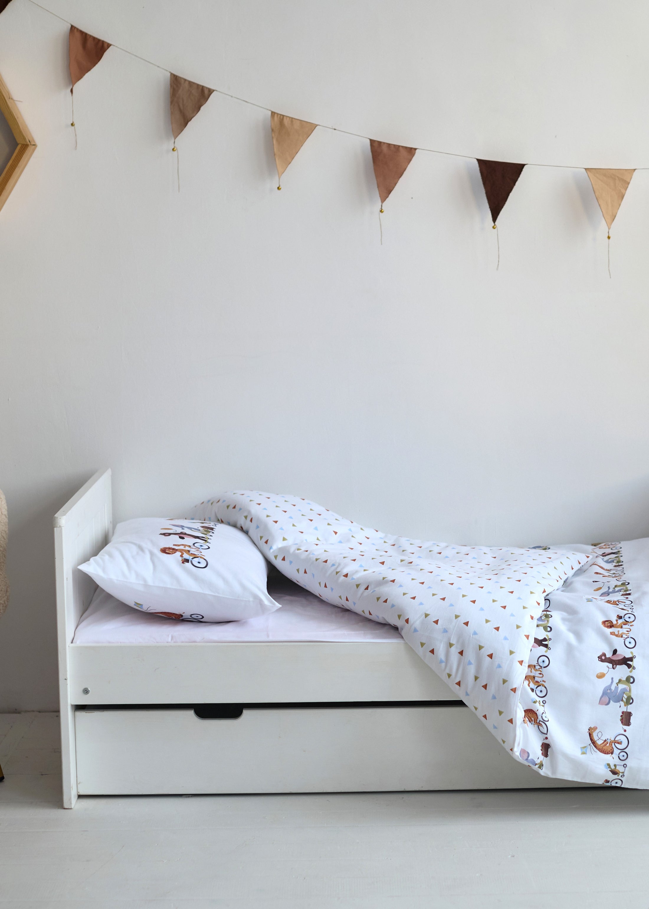 "Весела компанія" комплект постільної білизни з органічного сатину з авторським принтом