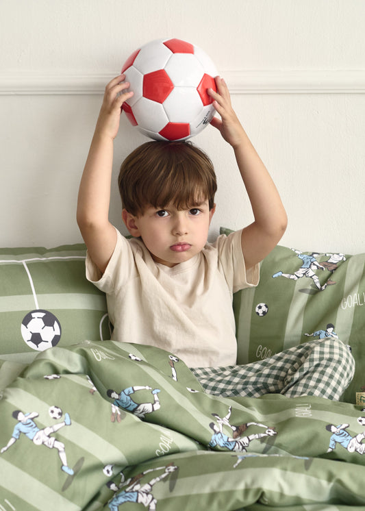 "Футбол" комплект постільної білизни з органічного сатину з авторським принтом