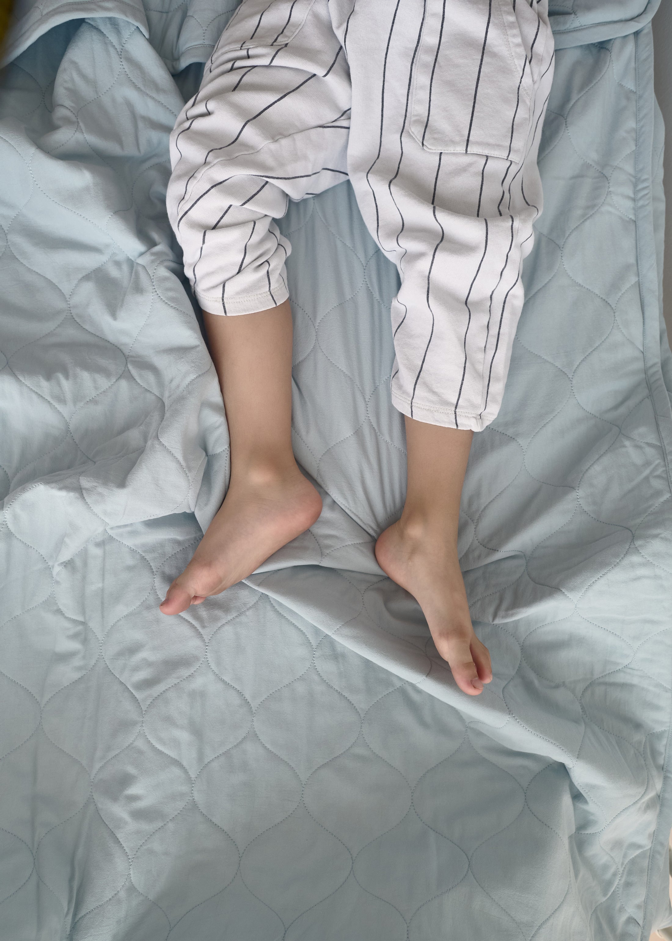 "Сіро-блакитний" стьобана ковдра + наволочка з вареної бавовни