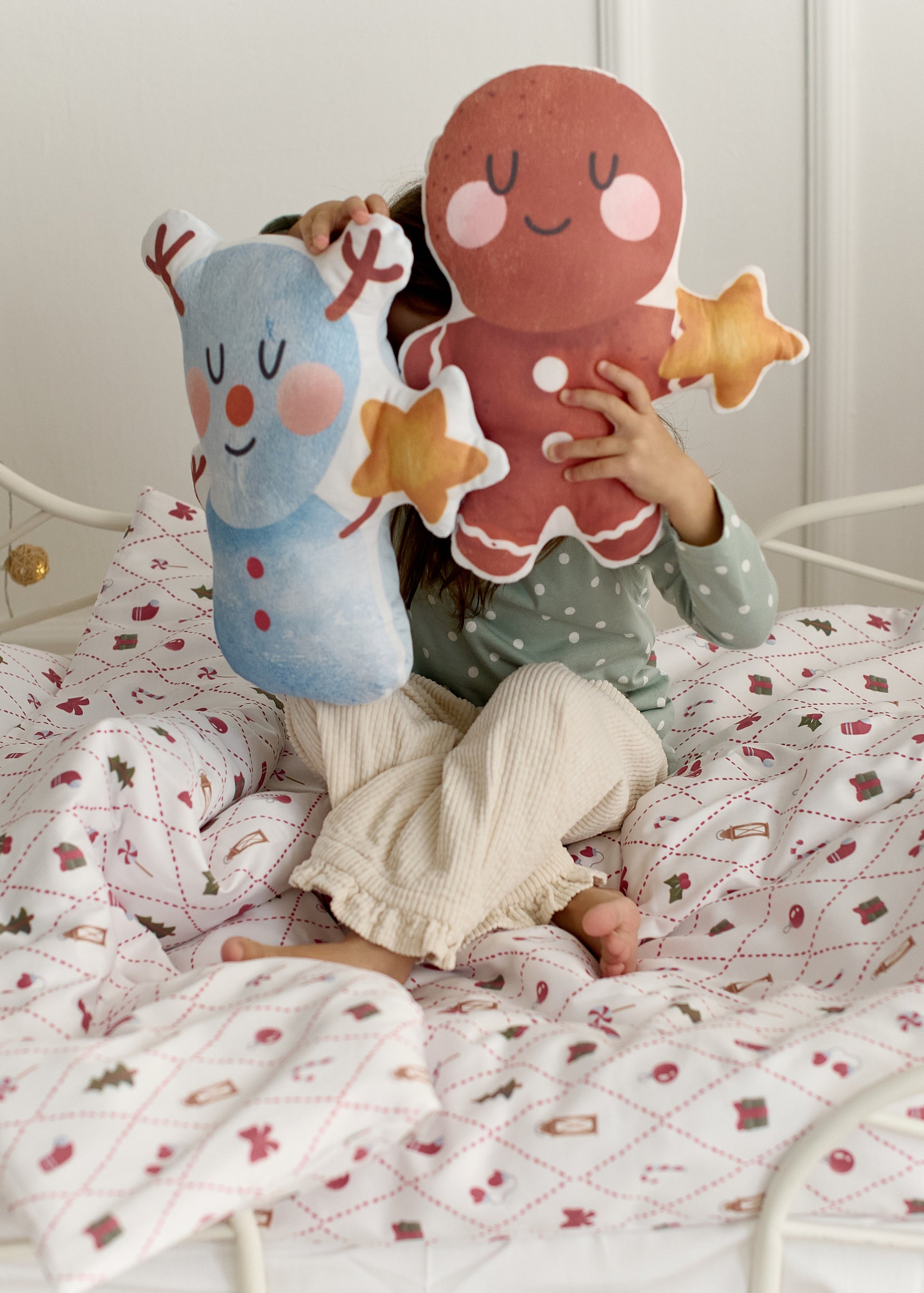 "Новорічні ромби" комплект постільної білизни з органічного сатину з авторським принтом