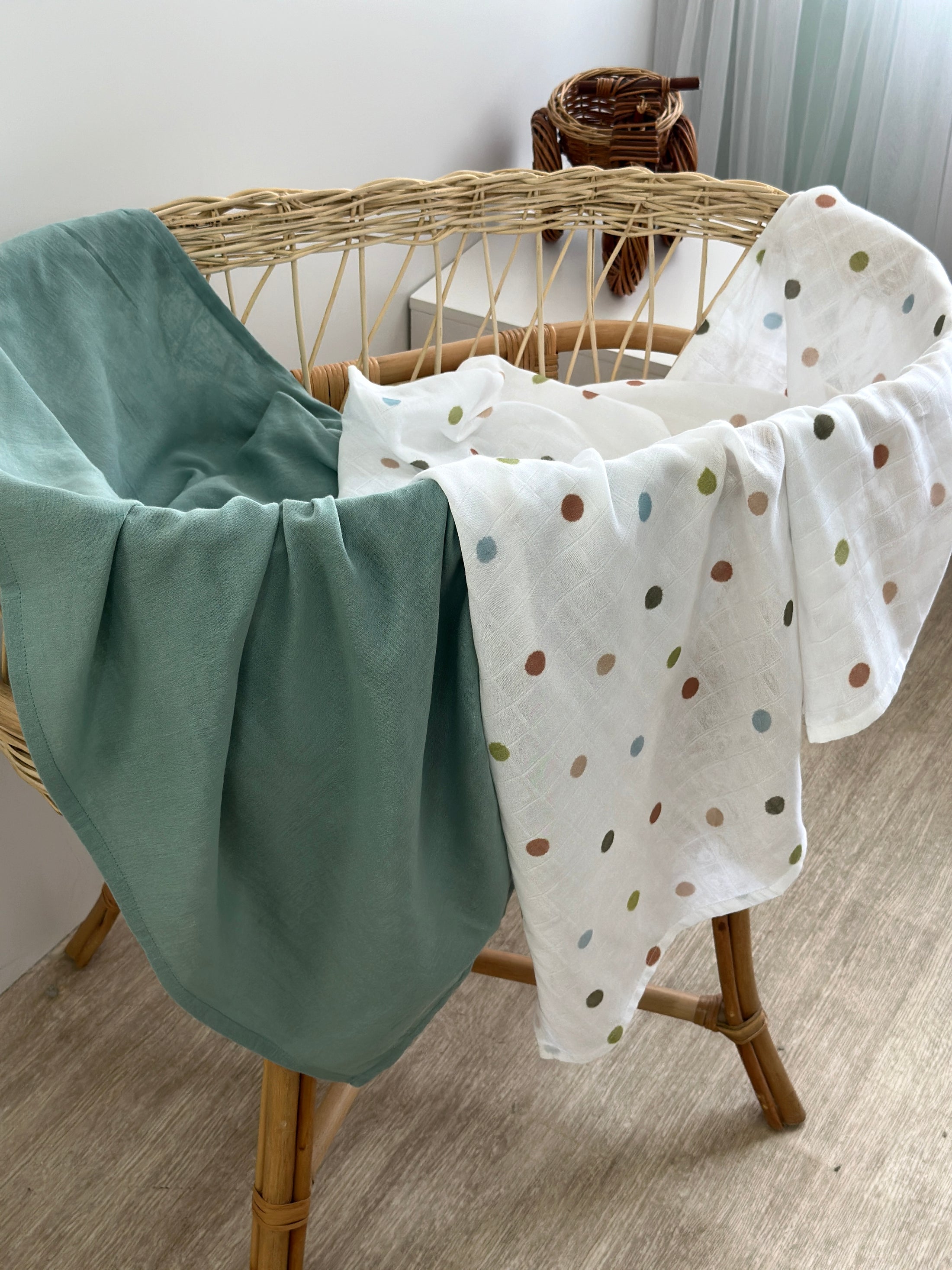 Набір муслінових пелюшок “Кривулі” — органічна тканина, 50% бавовна + 50% бамбук