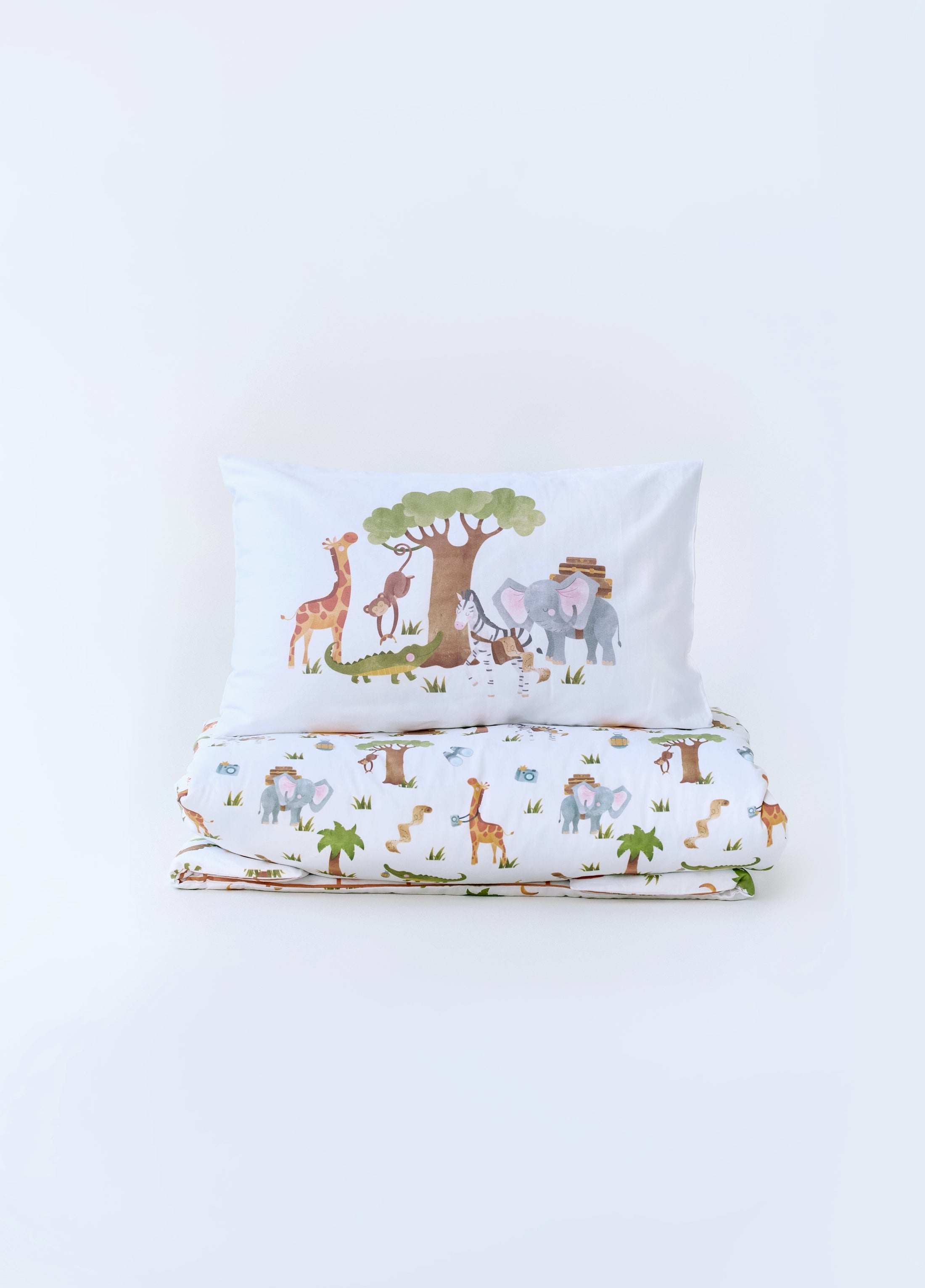 "Джунглі" комплект постільної білизни з органічного сатину з авторським принтом