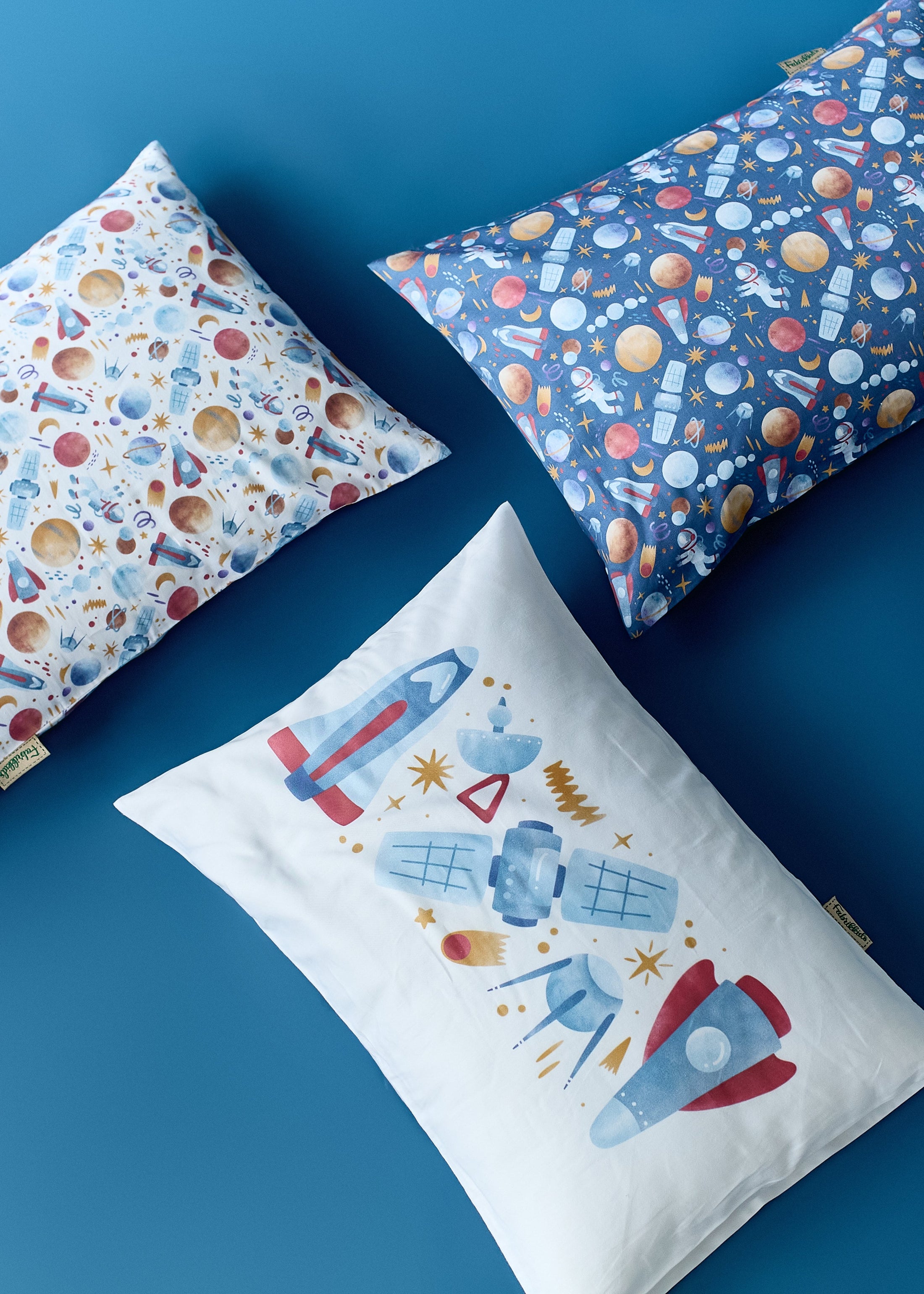 "Космос" комплект постільної білизни з органічного сатину з авторським принтом