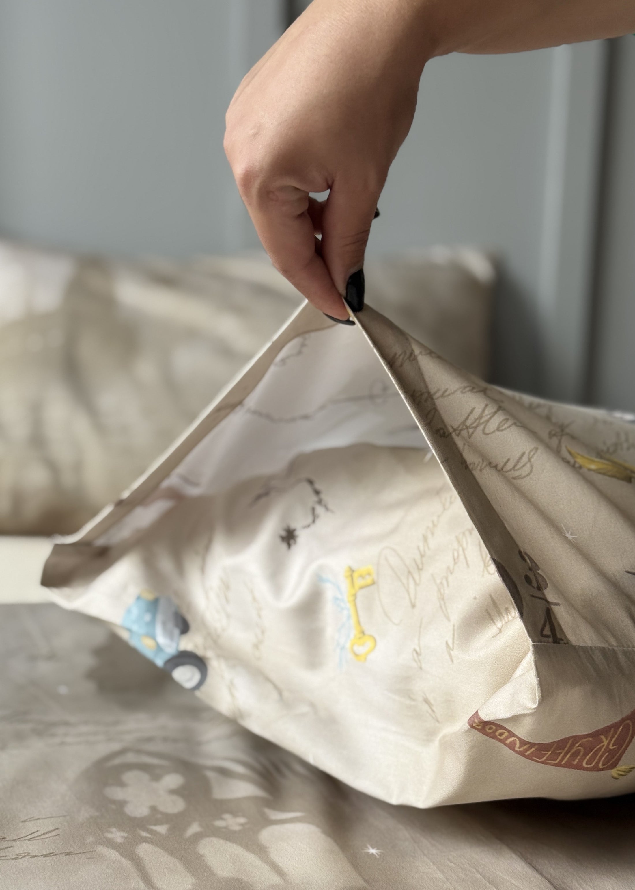 "Магічний світ" комплект постільної білизни з органічного сатину з авторським принтом