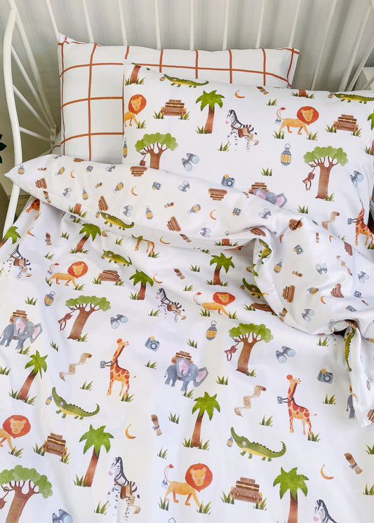 "Джунглі" комплект постільної білизни з органічного сатину з авторським принтом