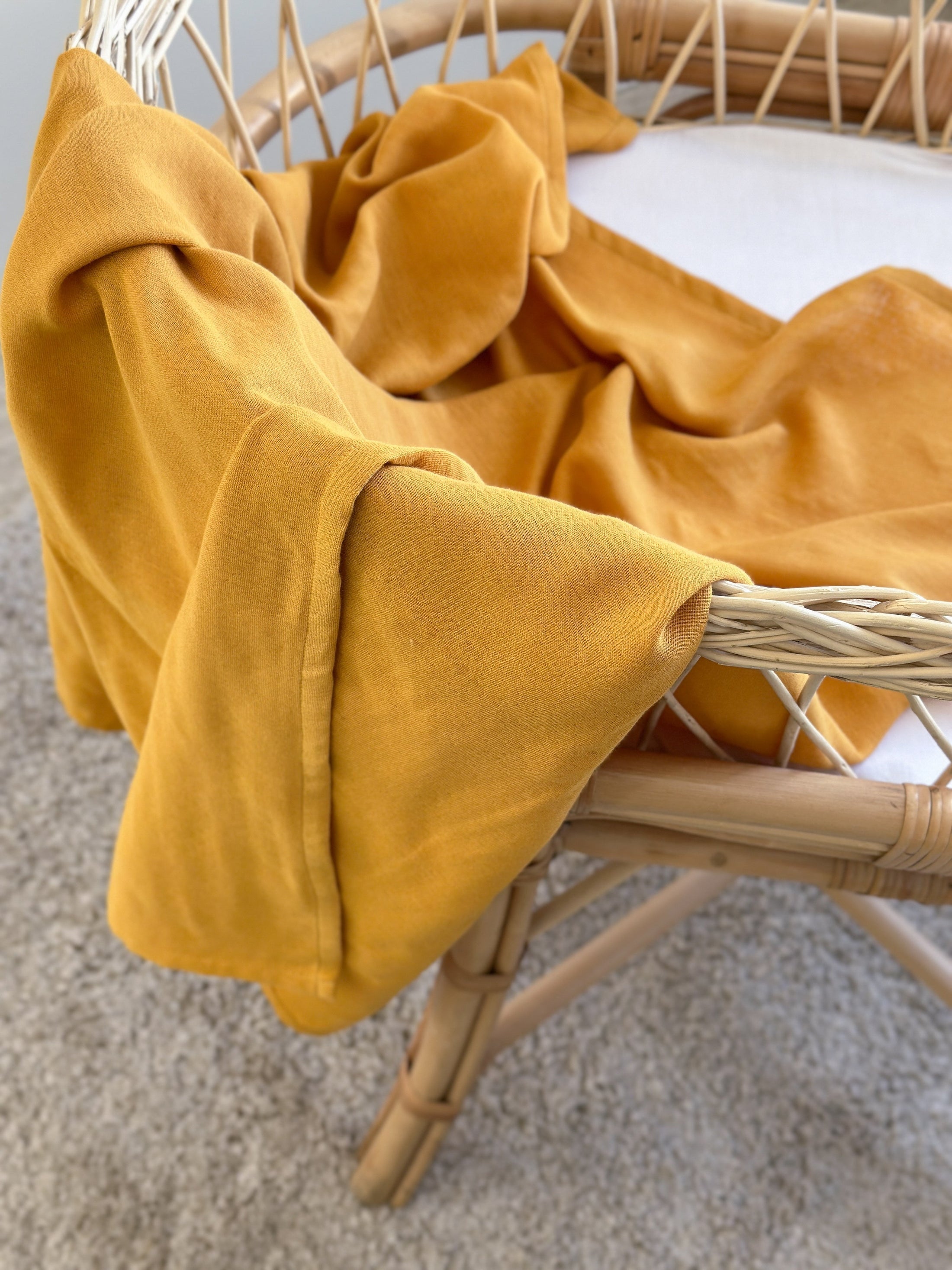 Муслінова пелюшка “Охра” — органічна тканина, 50% бавовна + 50% бамбук