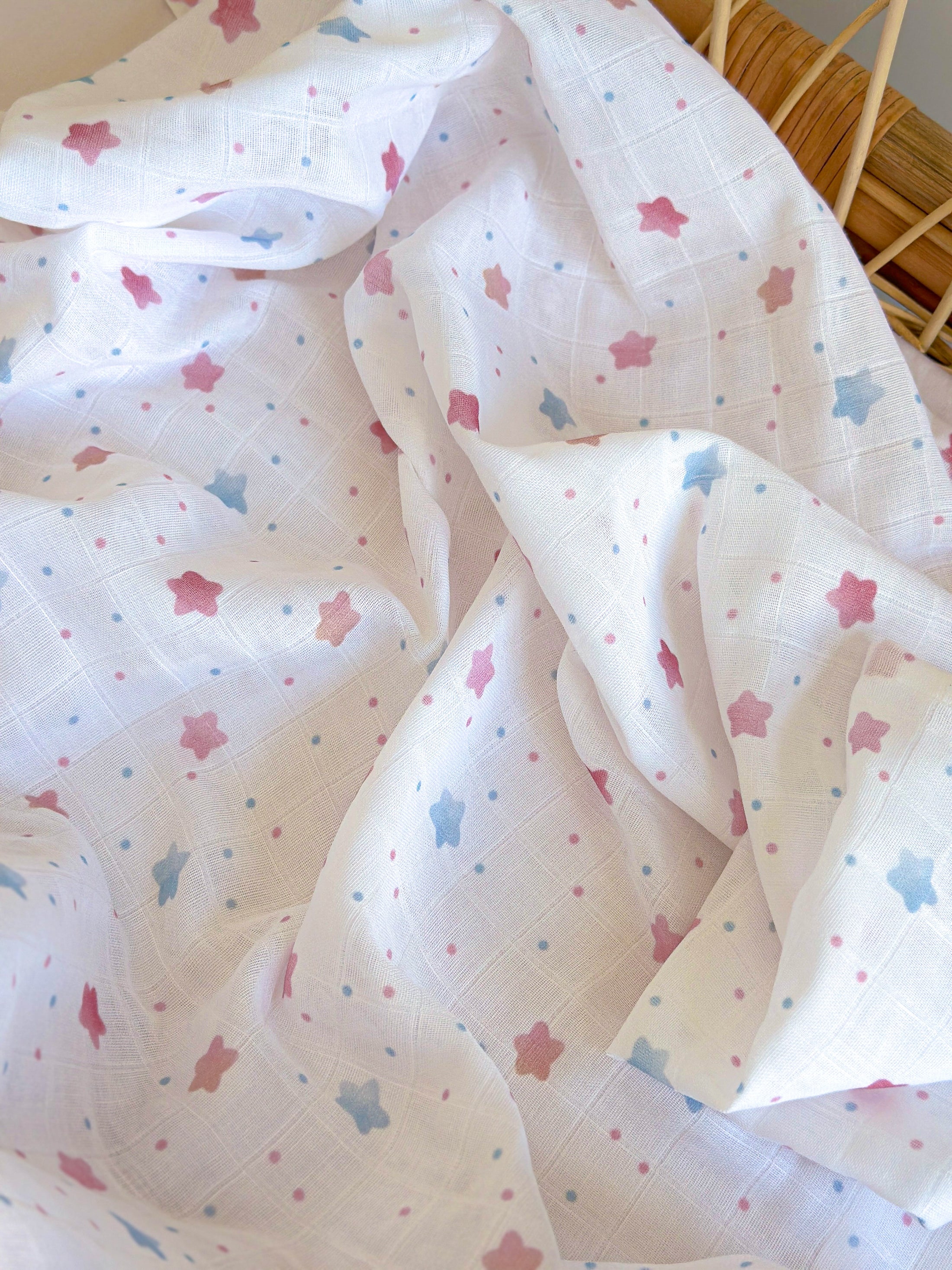 Набір пелюшкок з органічного муслину "Ніжні зірочки" 95/120, SALE-30%