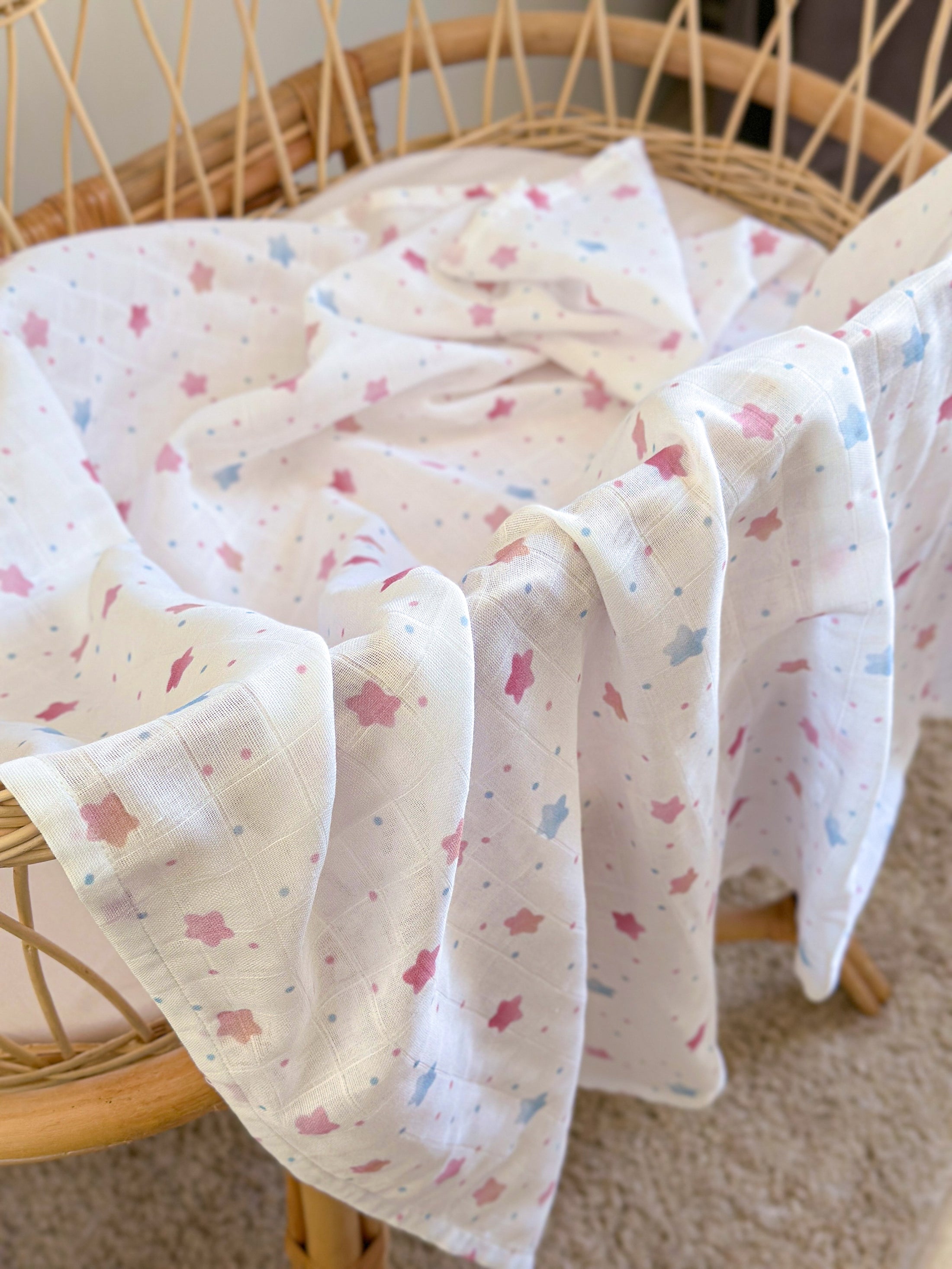 Набір пелюшкок з органічного муслину "Ніжні зірочки" 95/120, SALE-30%