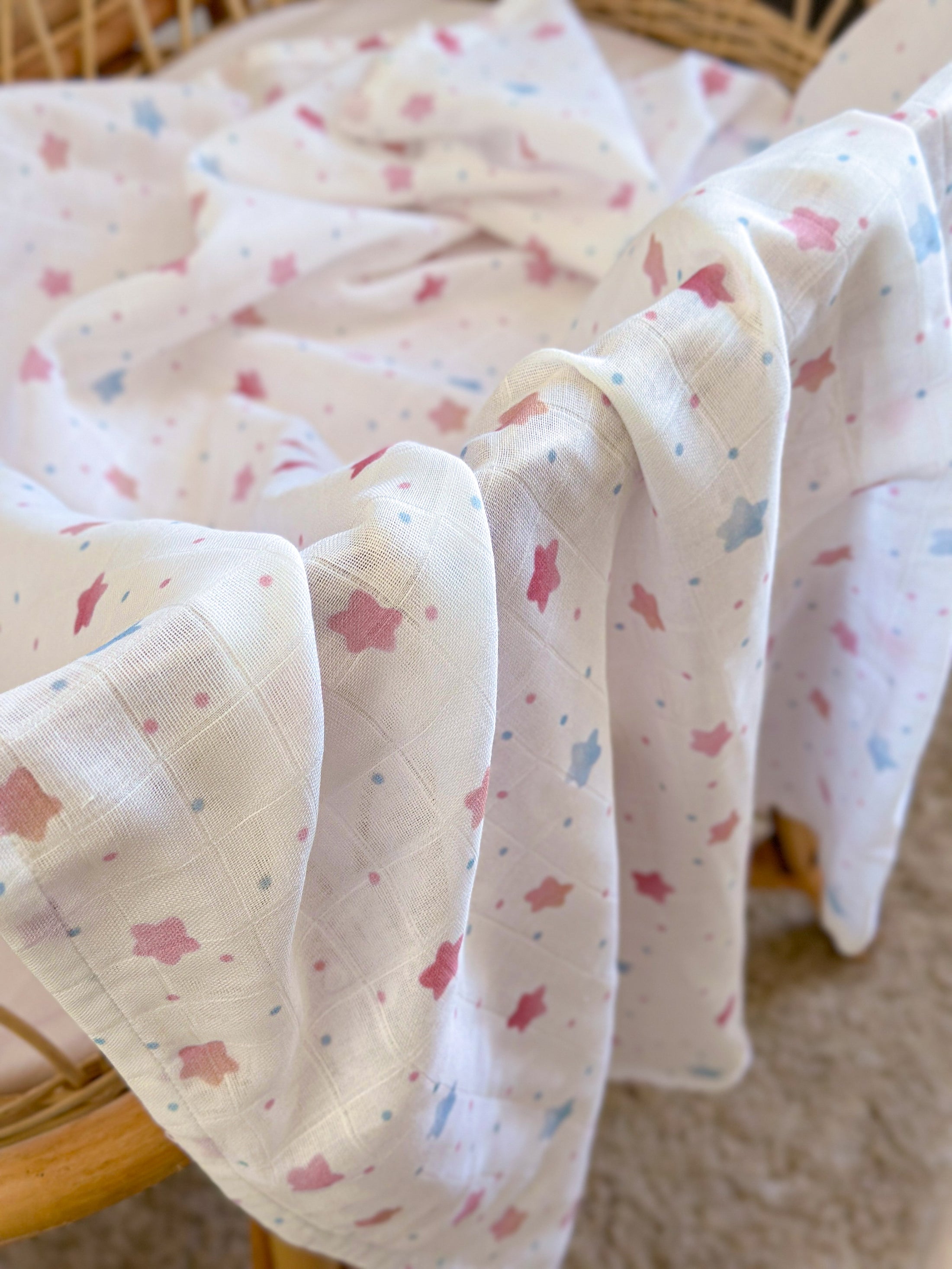 Набір пелюшкок з органічного муслину "Ніжні зірочки" 95/120, SALE-30%